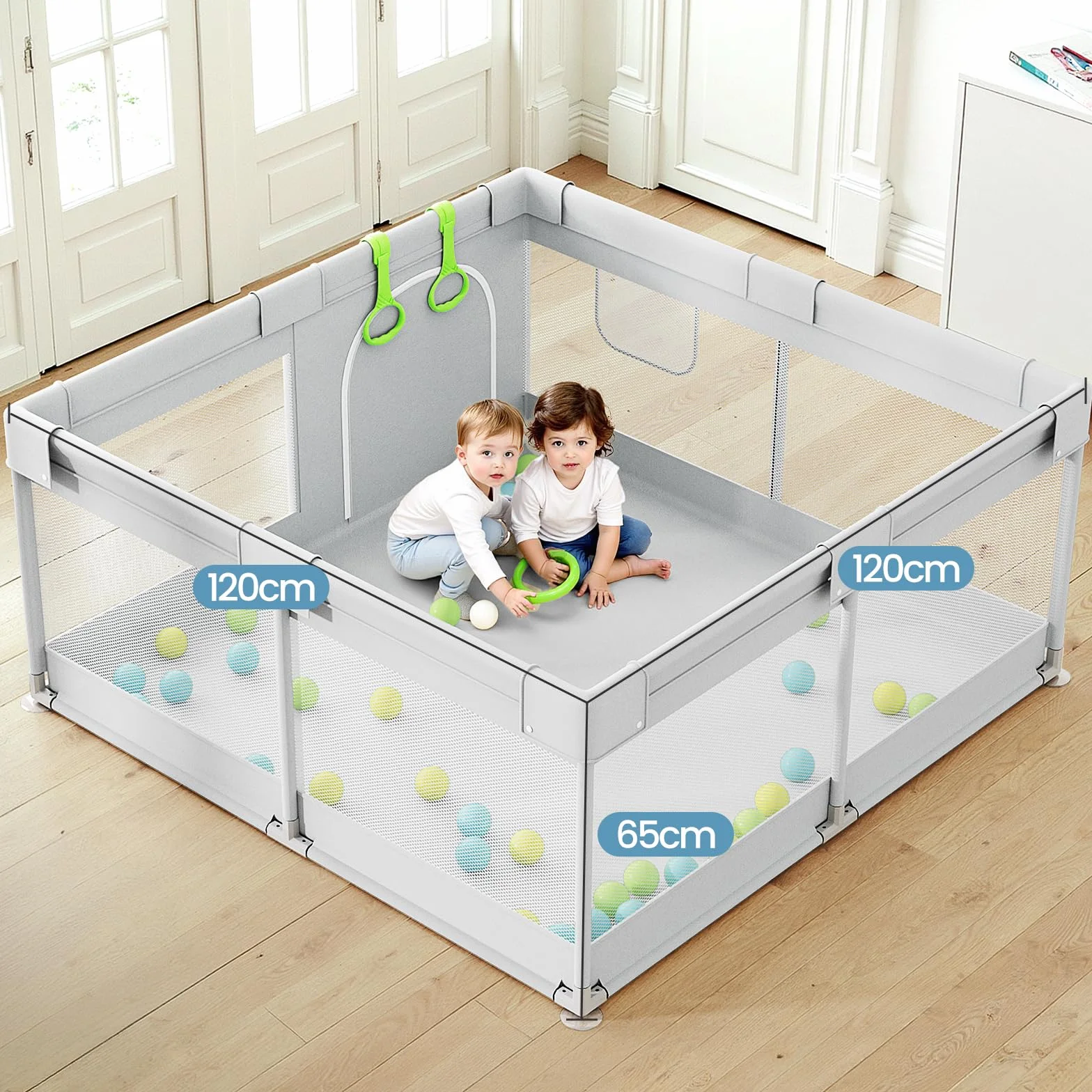 Petit Parc Bebe 120×120 cm Parc Enfant Ventouses Stable Parc De Jeu Bébé Maille Respirante