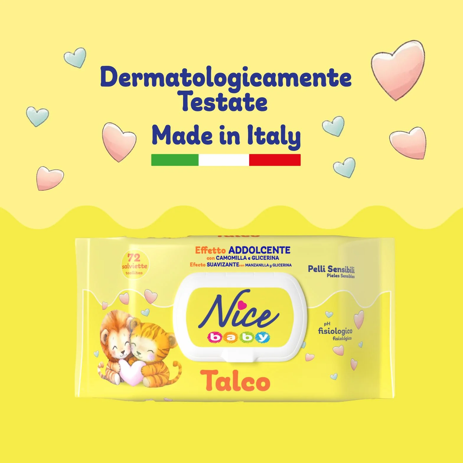 Nice Lingettes nettoyantes bébé camomille glycérine 72 pièces testé dermatologiquement