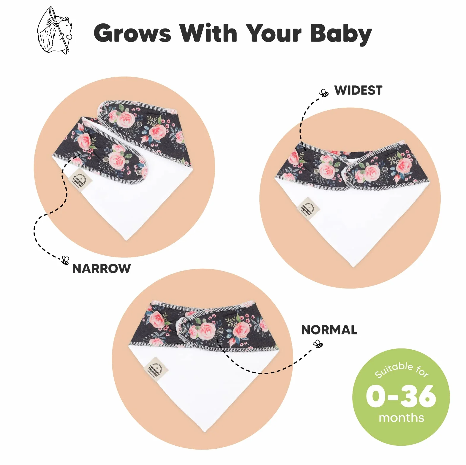 KeaBabies Bavoir bandana bébé coton bio absorbant fille