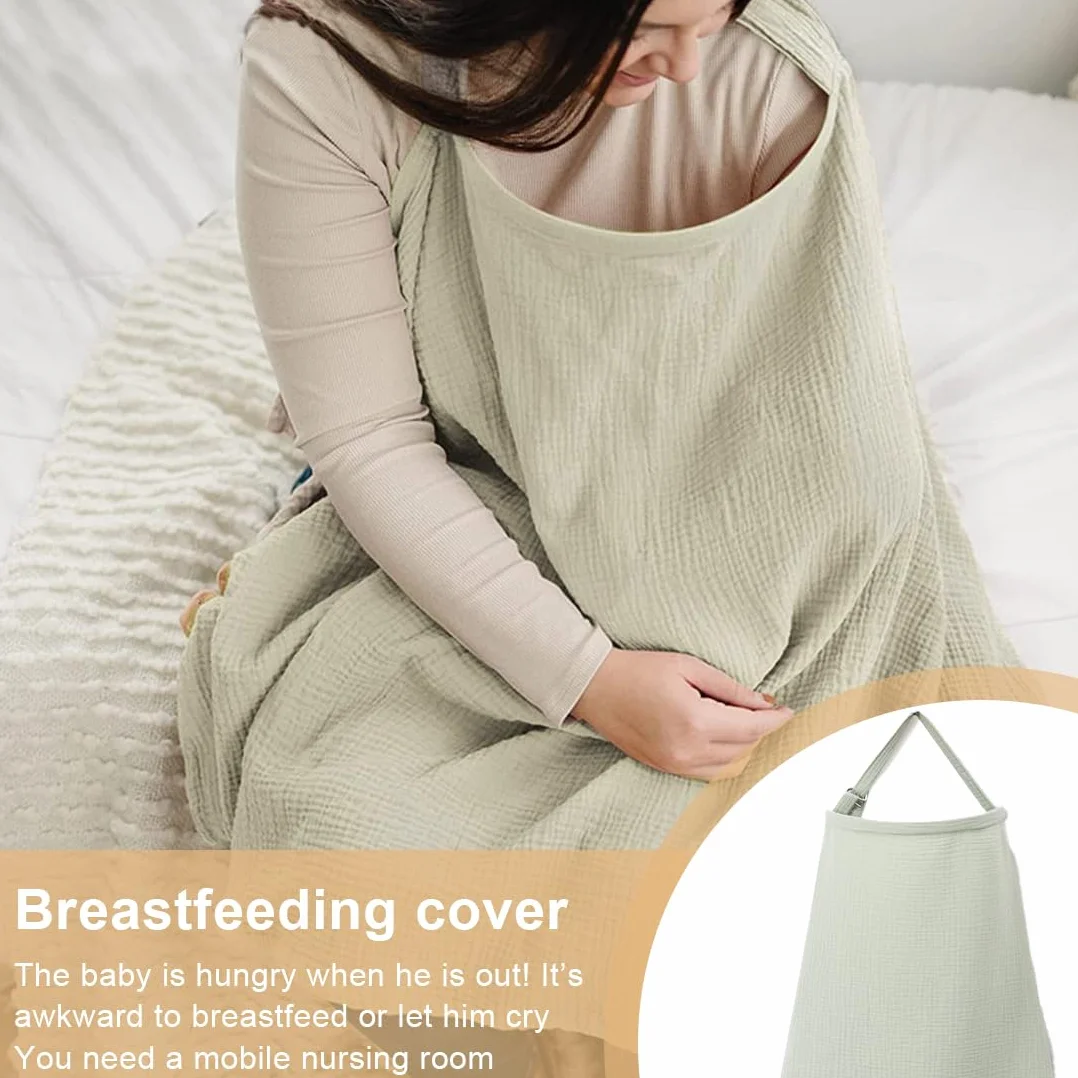 Couverture d'Allaitement Écharpe en Mousseline Coton Ajustable pour Bébé