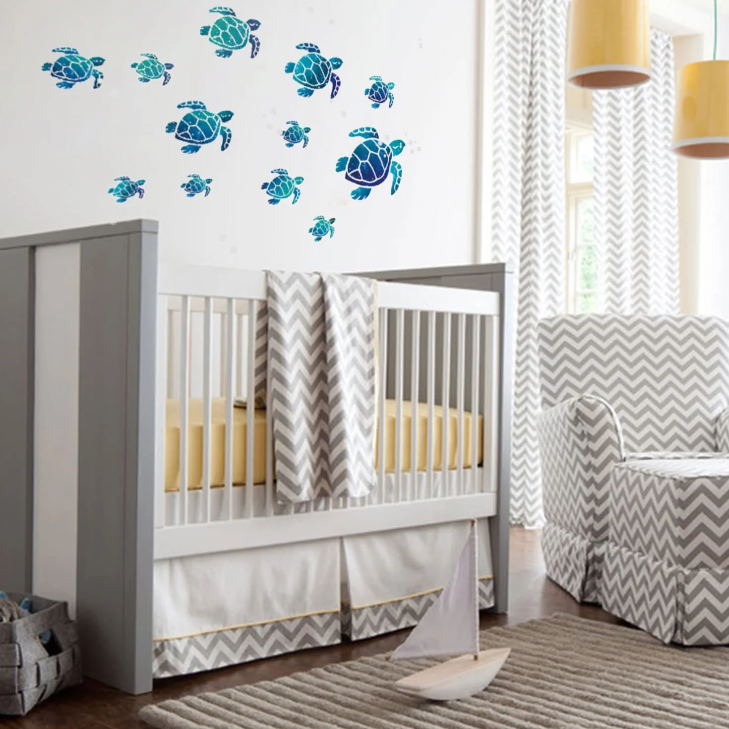 VIKSAUN 12 Pièces Autocollant Mural Tortue de Mer Bleue Décoration Murale pour Chambre Enfants Maison