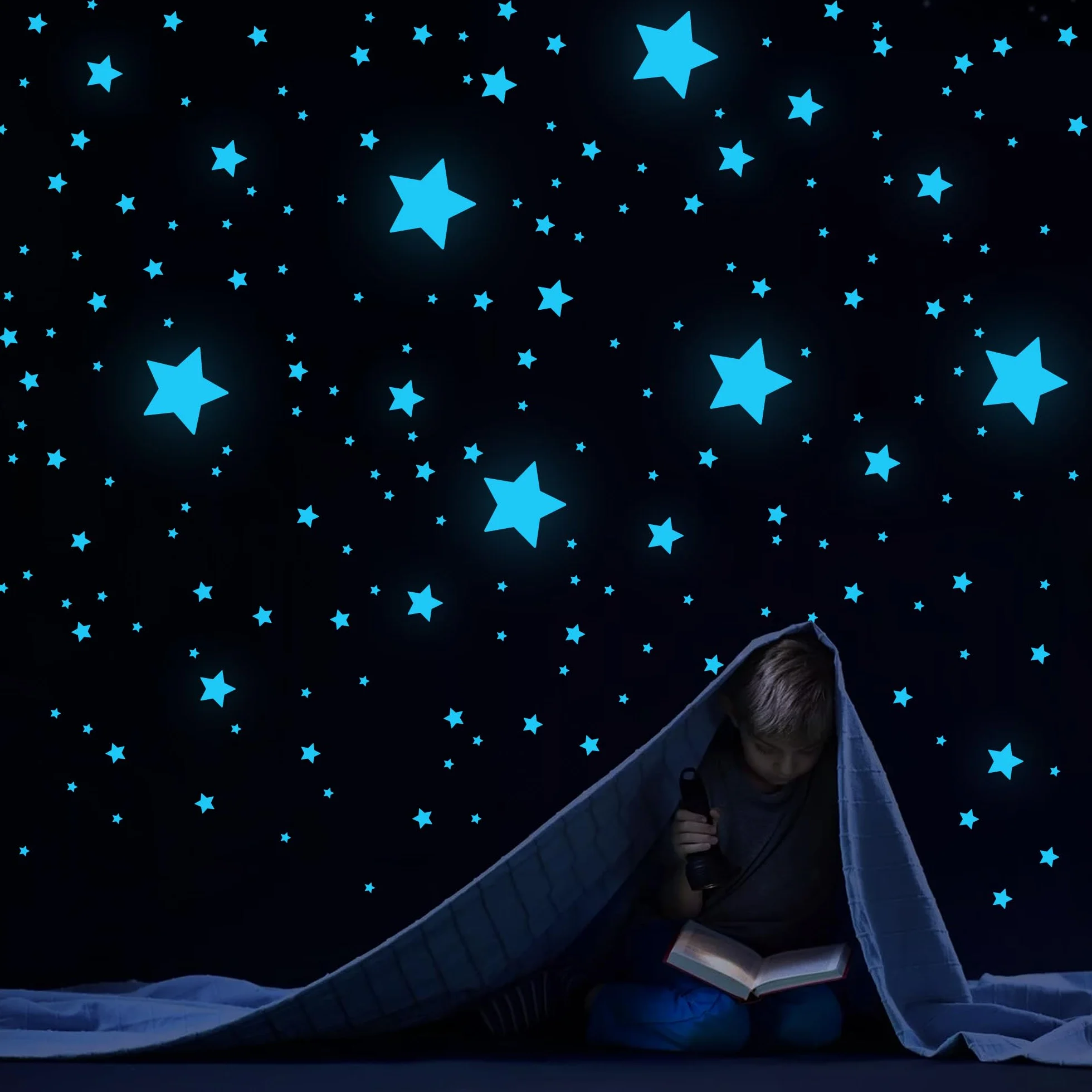 431 Pièces Autocollant Mural Étoiles Fluorescentes Phosphorescentes pour Décoration Chambre Enfants