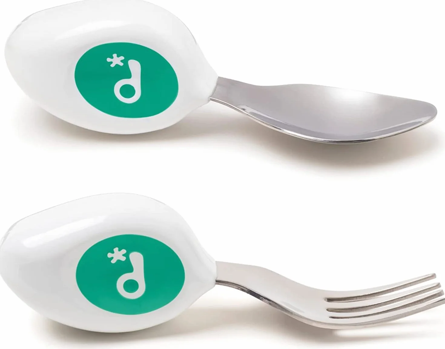 Ensemble 2 pièces cuillère fourchette doddl - Couverts pour tout-petit, ustensiles sevrage 1 an+ Aqua