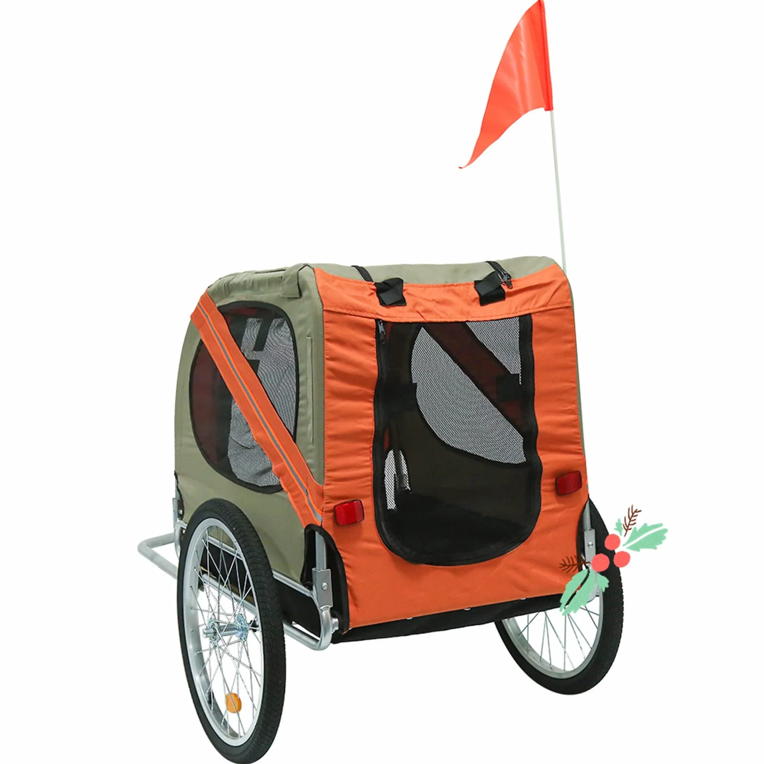 HUOLE Remorque vélo 2 en 1 Chariot de Transport pour Animal de Compagnie Enfant bébé 2 Places Convertible Poussette Jogging