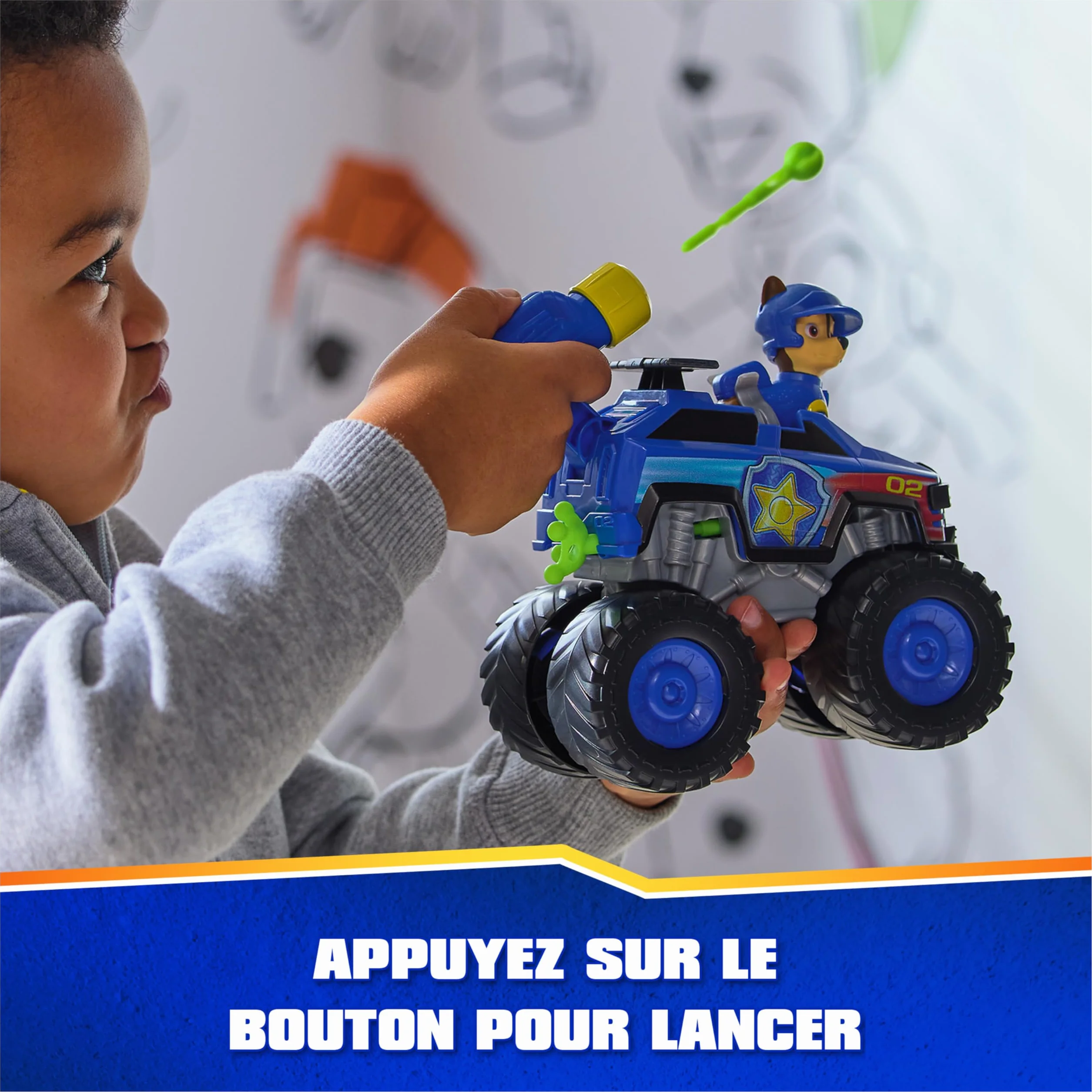 Paw Patrol Pat Patrouille Chase Rescue Wheels Véhicule Figurine Voiture À Collectionner 2 Projectiles Tout-Terrain Jouet Enfant 3 Ans+