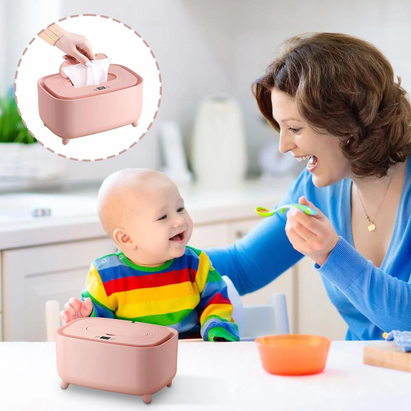 Chauffe-Lingettes Bébé Rechargeable USB pour Couches - Boîte Isolante Chauffage Uniforme