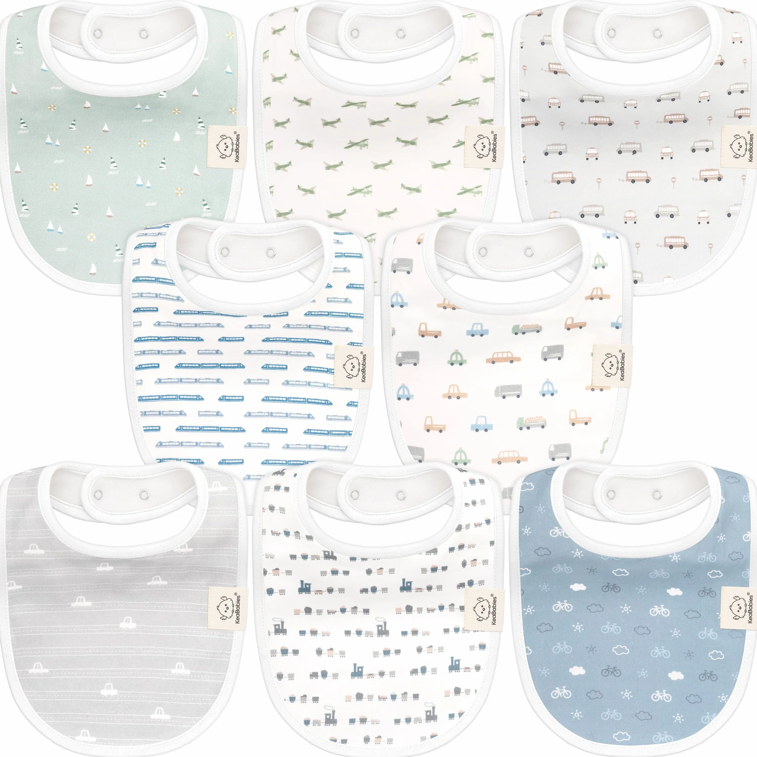 KeaBabies Bavoirs Bébé Bio Coton Biologique Dentition 0-24 Mois Lavable Machine