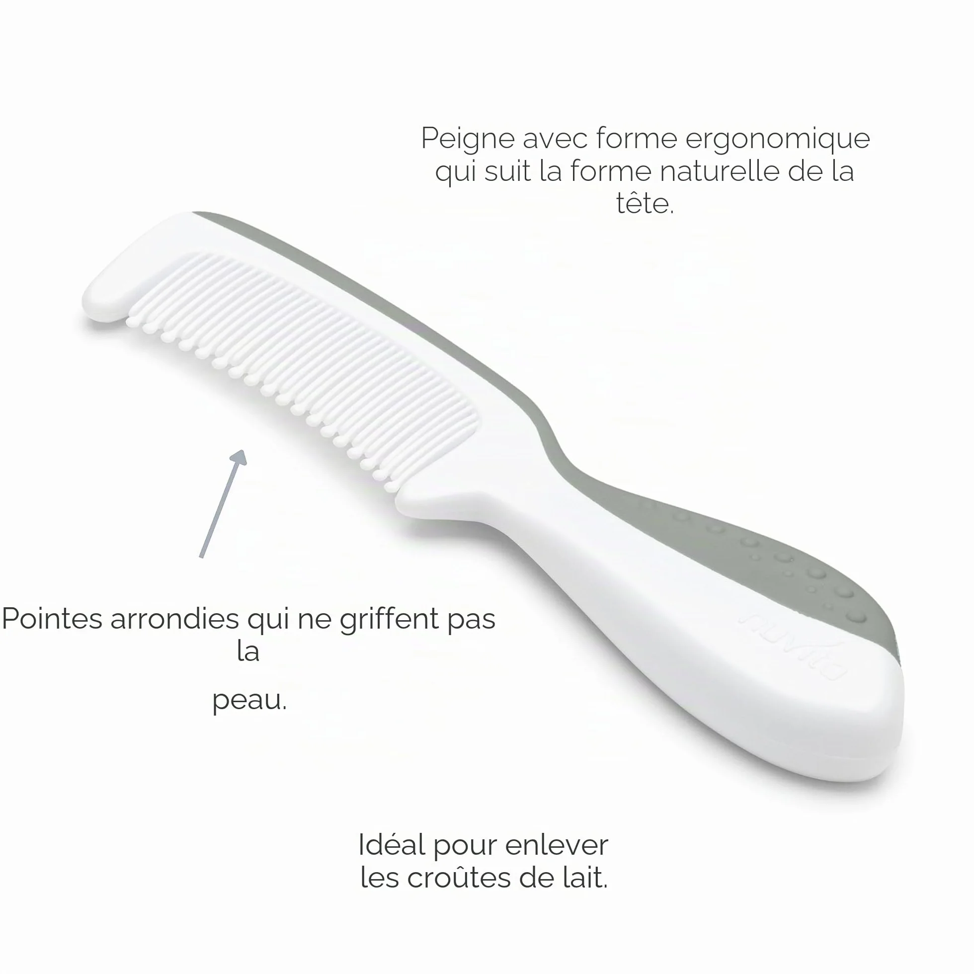 Nuvita Ensemble Peigne et Brosse en Poils Naturels de Laine - Soin des Cheveux - English Rose