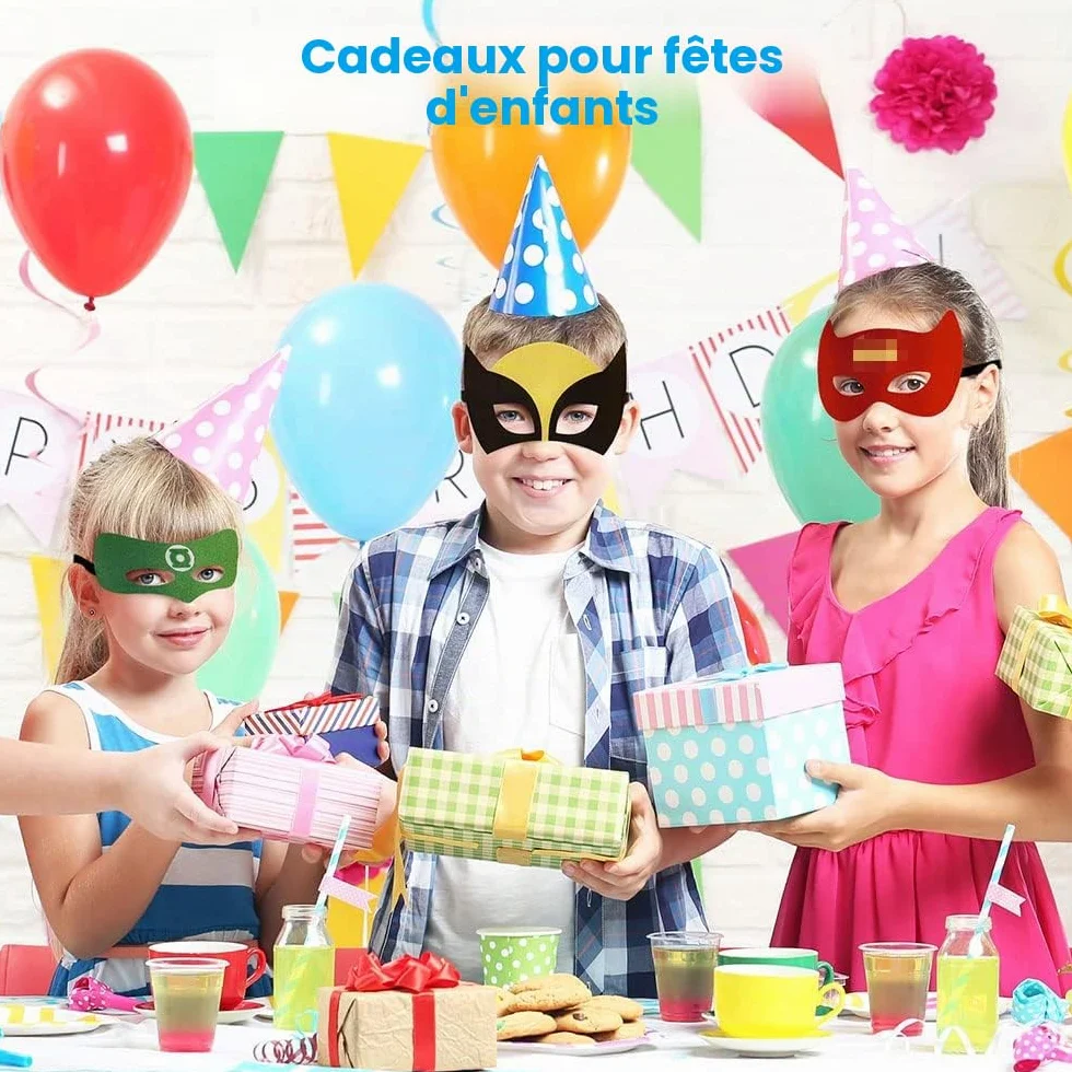 URAQT Masque de Super-Héros 16 Pièces pour Enfants Cosplay Halloween