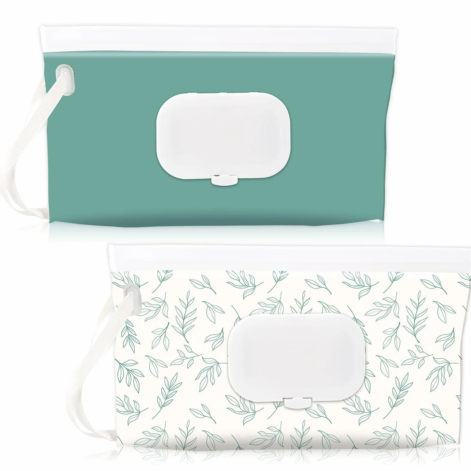 SANNIX Lot de 2 distributeurs de lingettes pour bébé, rechargeables, étanches, bleu