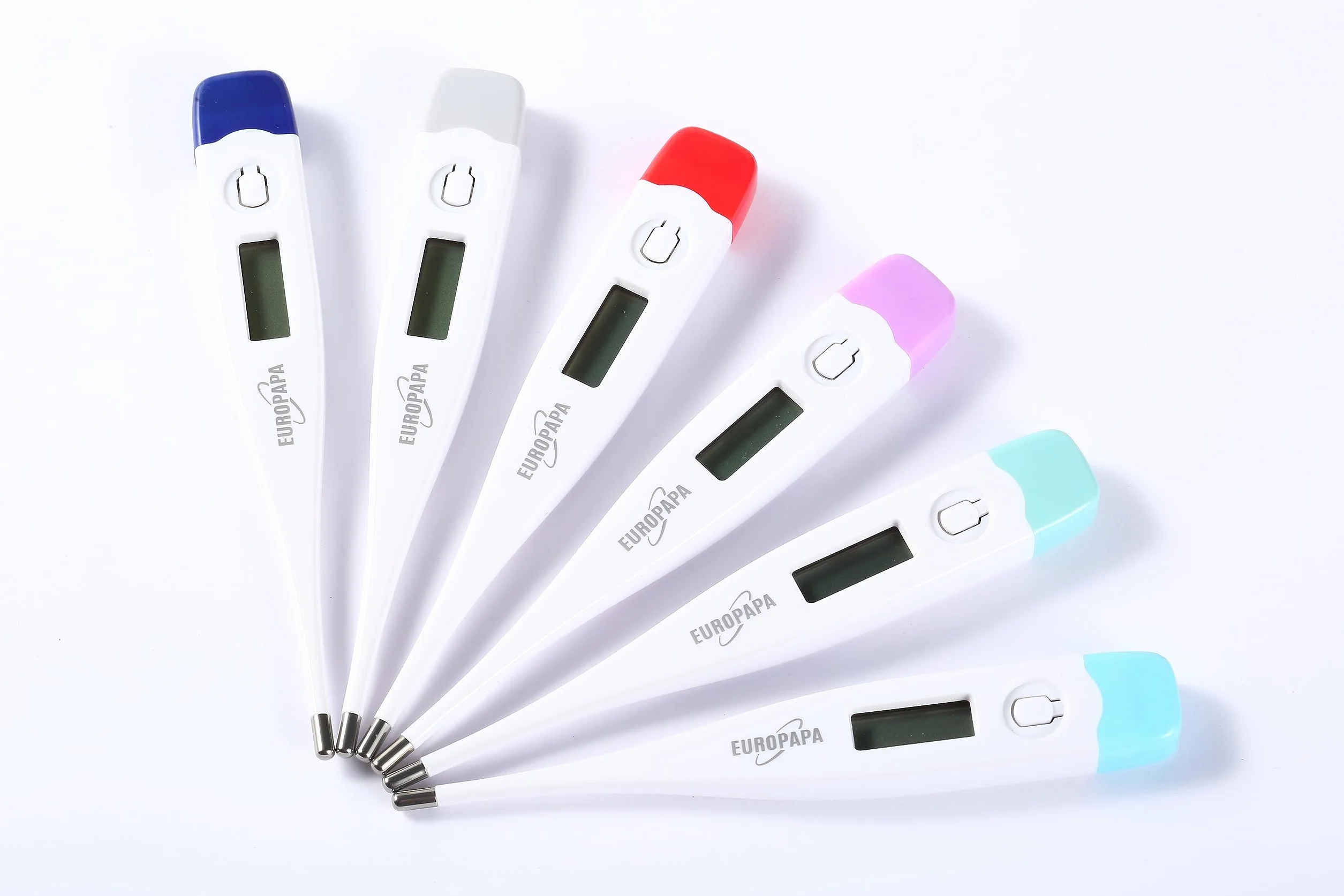 EUROPAPA Thermomètre numérique bébé enfant adulte oral axillaire rectal étanche alarme fièvre Violet