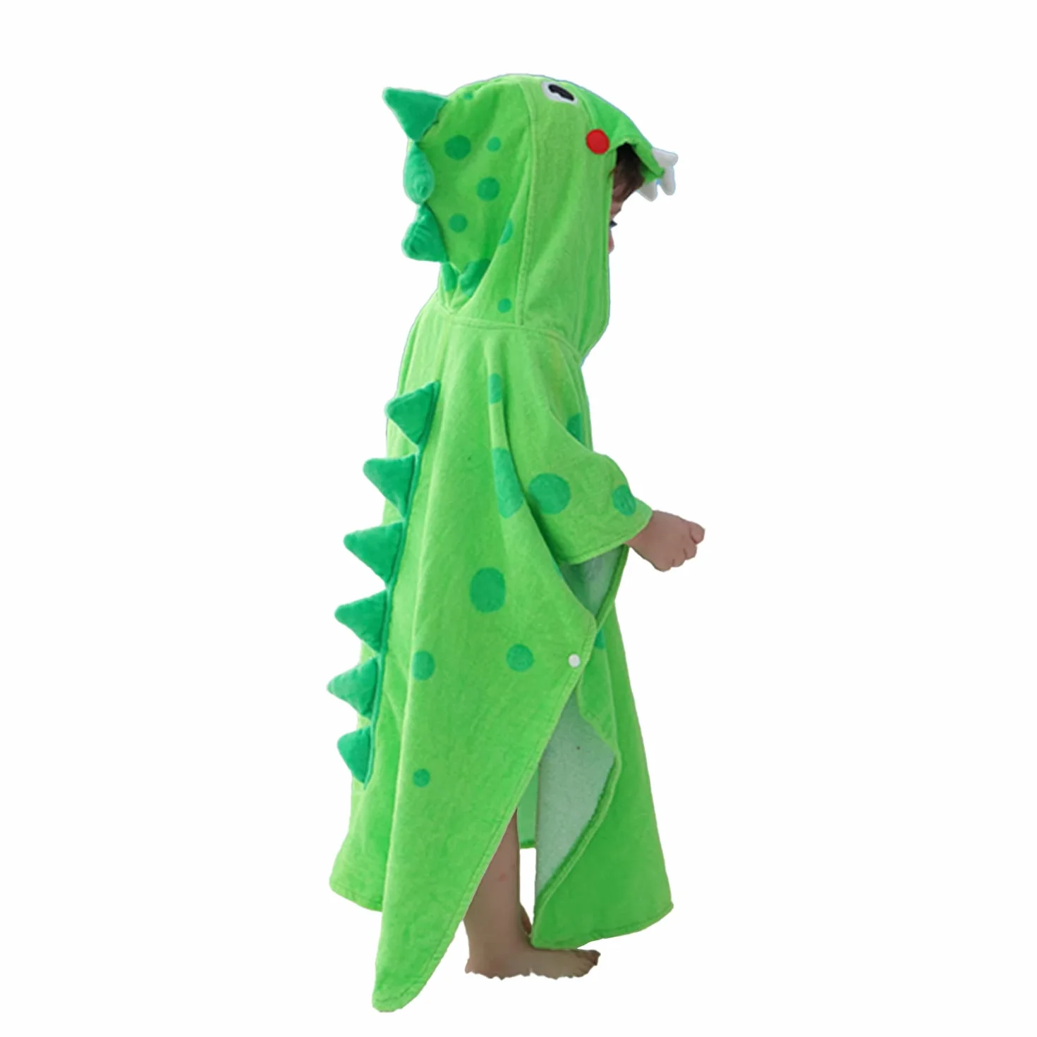 LOLANTA Serviette de Bain à Capuche Enfant Poncho Plage Doux Absorbant Motif Crocodile 100% Coton Séchage Rapide Vert 5-7 Ans