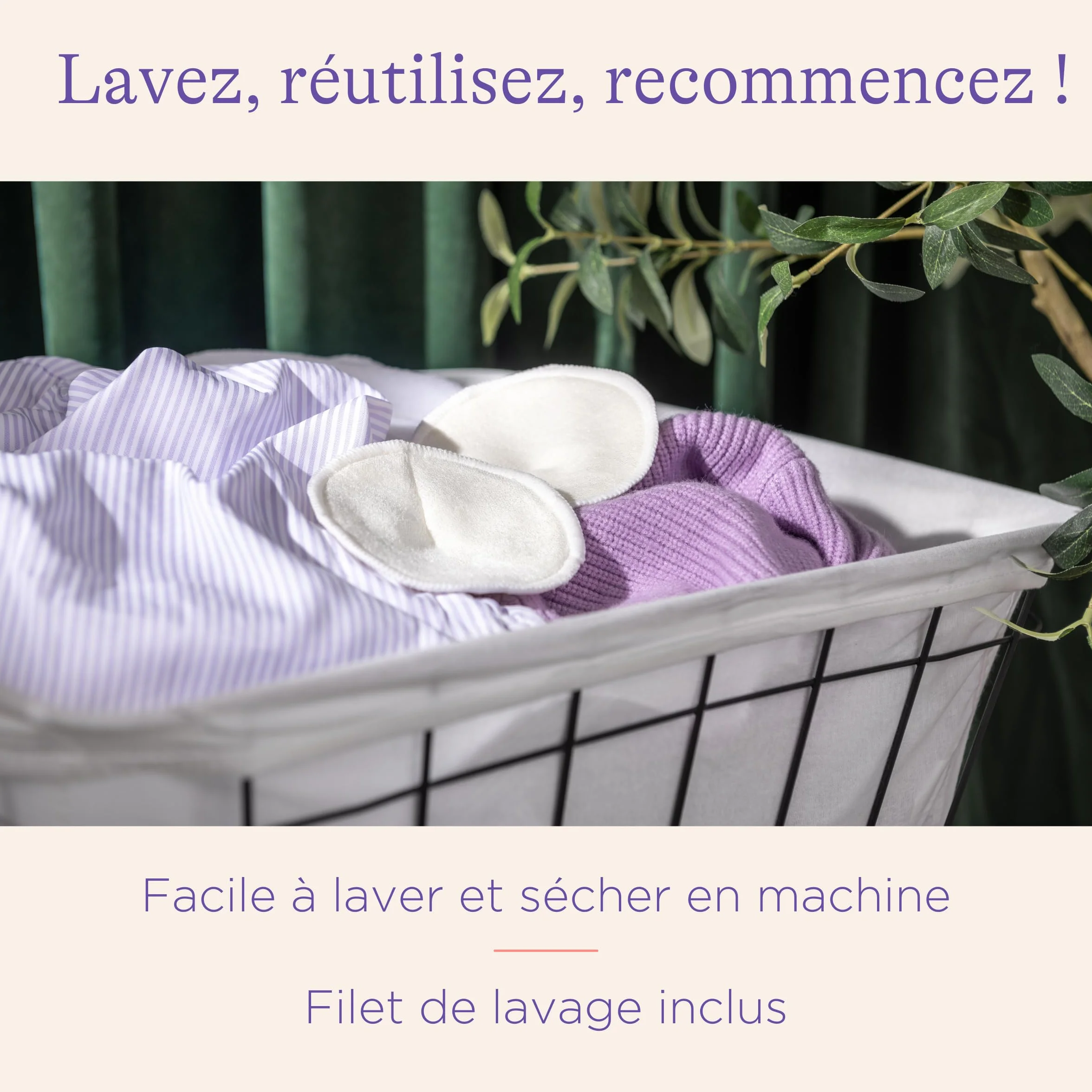 Lansinoh Coussinets d’Allaitement Lavables x4 Bambou Doux Respirant Absorption Microfibre Barrière Imperméable Confort Anti-Fuites Réutilisables Éco-responsables Jour Nuit
