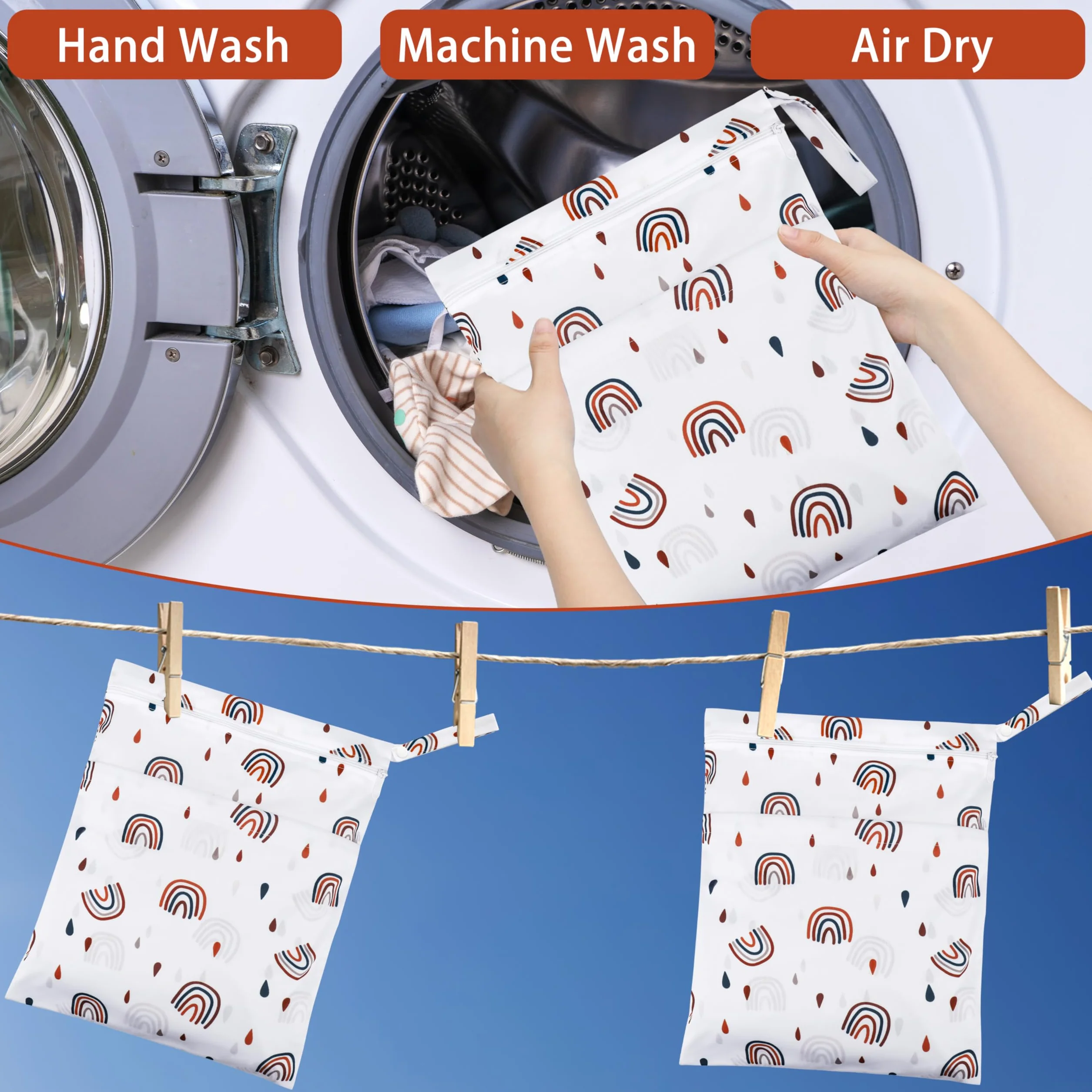 Zocipro Grand Sac à Couches Lavables Imperméable pour Bébé - Zippé pour Voyages