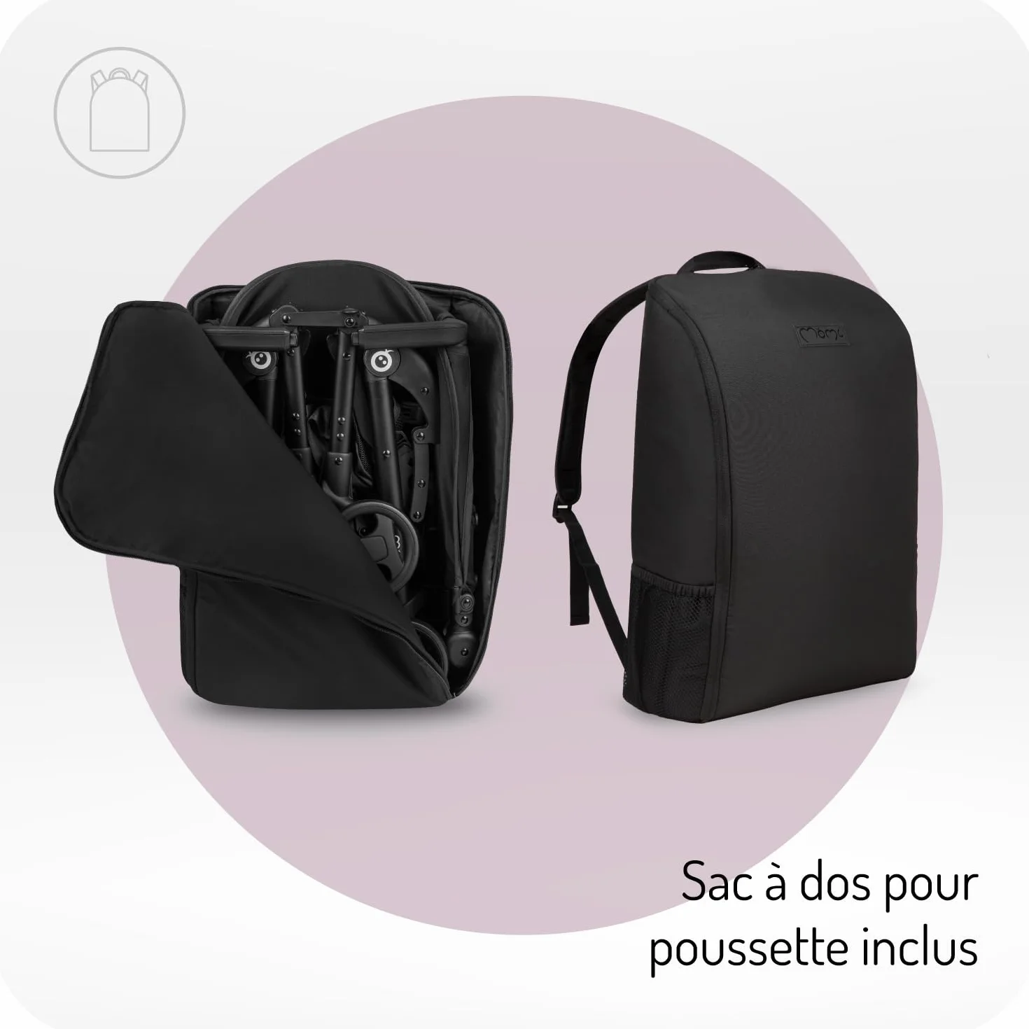 Poussette MoMi GRACE enfant 6 mois 15 kg pliable harnais sécurité 5 points panier courses