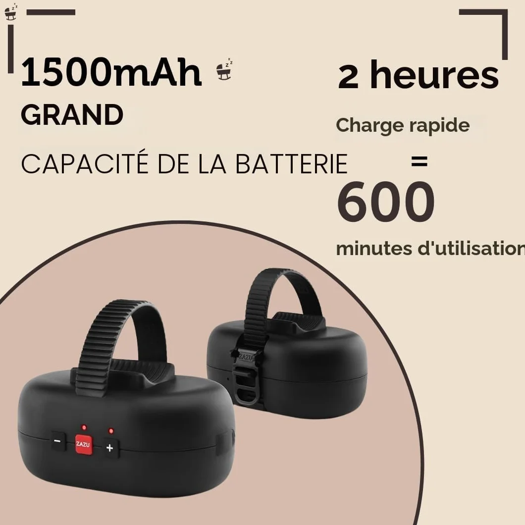 ZAZU Robby balançoire automatique bébé réglable minuterie 40 min capteur cri rechargeable USB-C étanche universel poussette buggy
