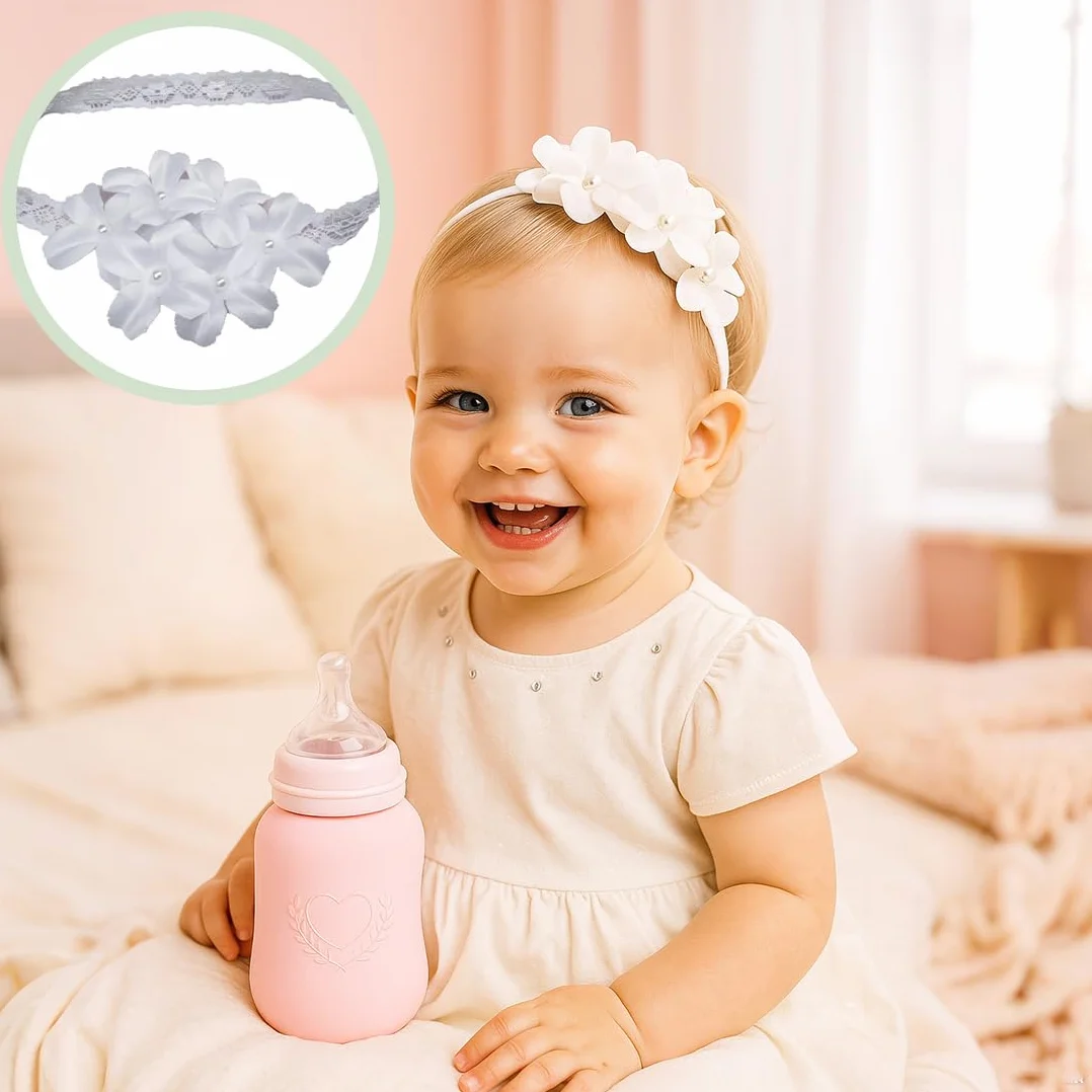 Bandeau de baptême pour bébé fille, bandeau élastique, accessoires bébé