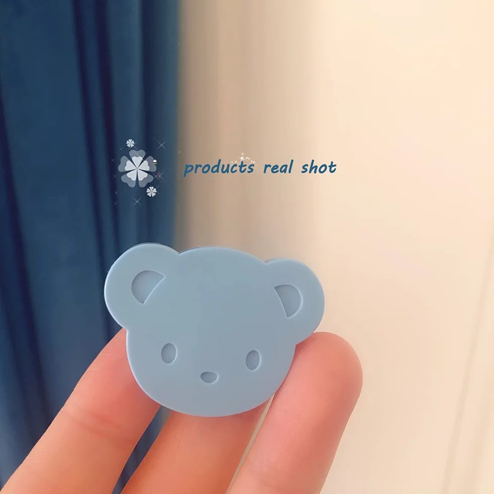 Lot de 6 épingles à nourrice bébé avec coque plastique, clips sécurité multifonctions pour vêtements bébé, nappes et couches (ours bleu)