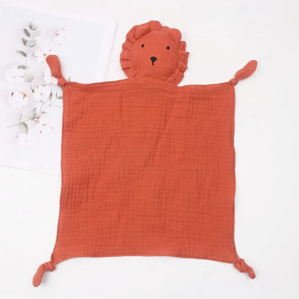 Peluche doudou panda lion éléphant mousseline jouet bébé cadeau naissance