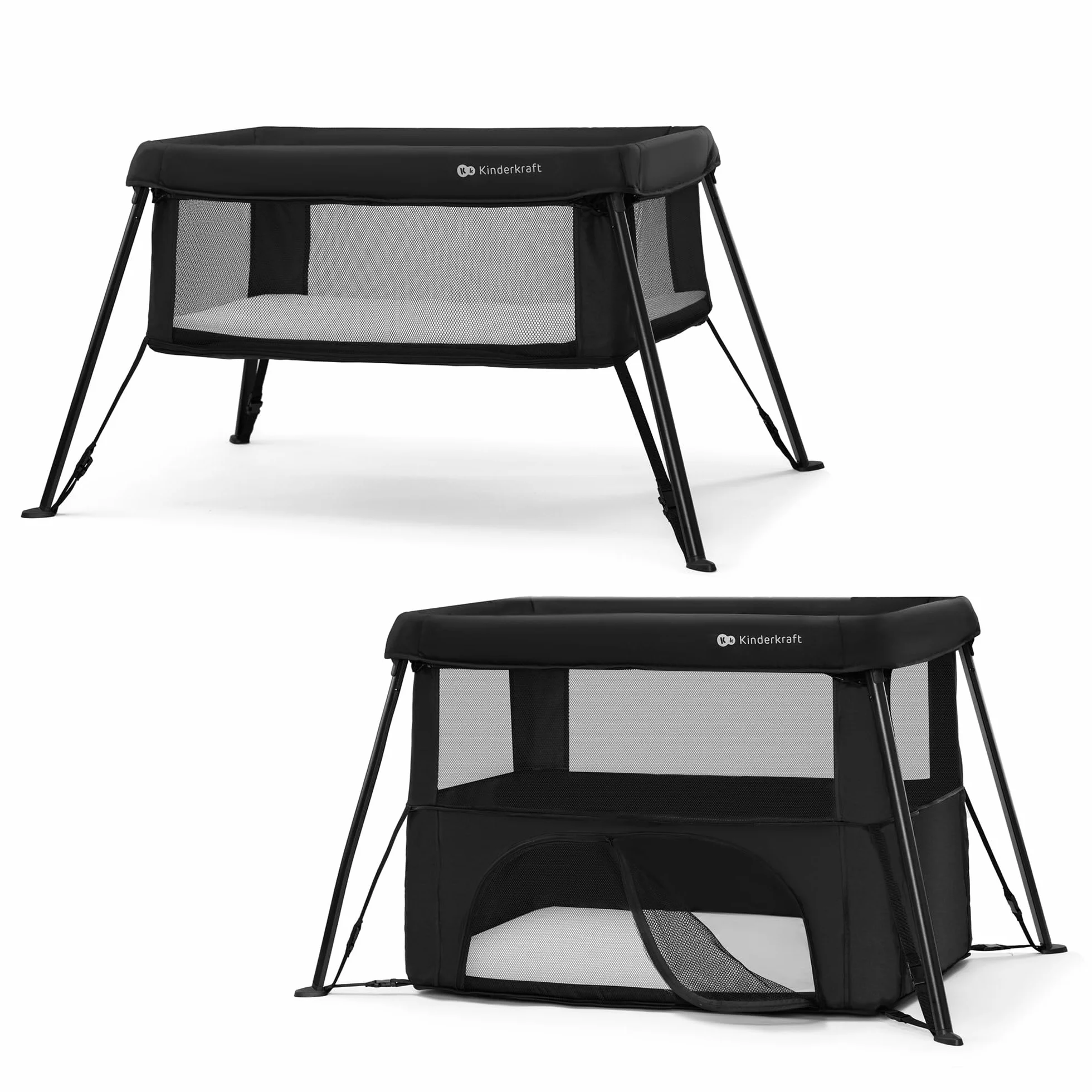Kinderkraft Cami Lit Parapluie 3 en 1, Lit bébé avec Matelas, Noir