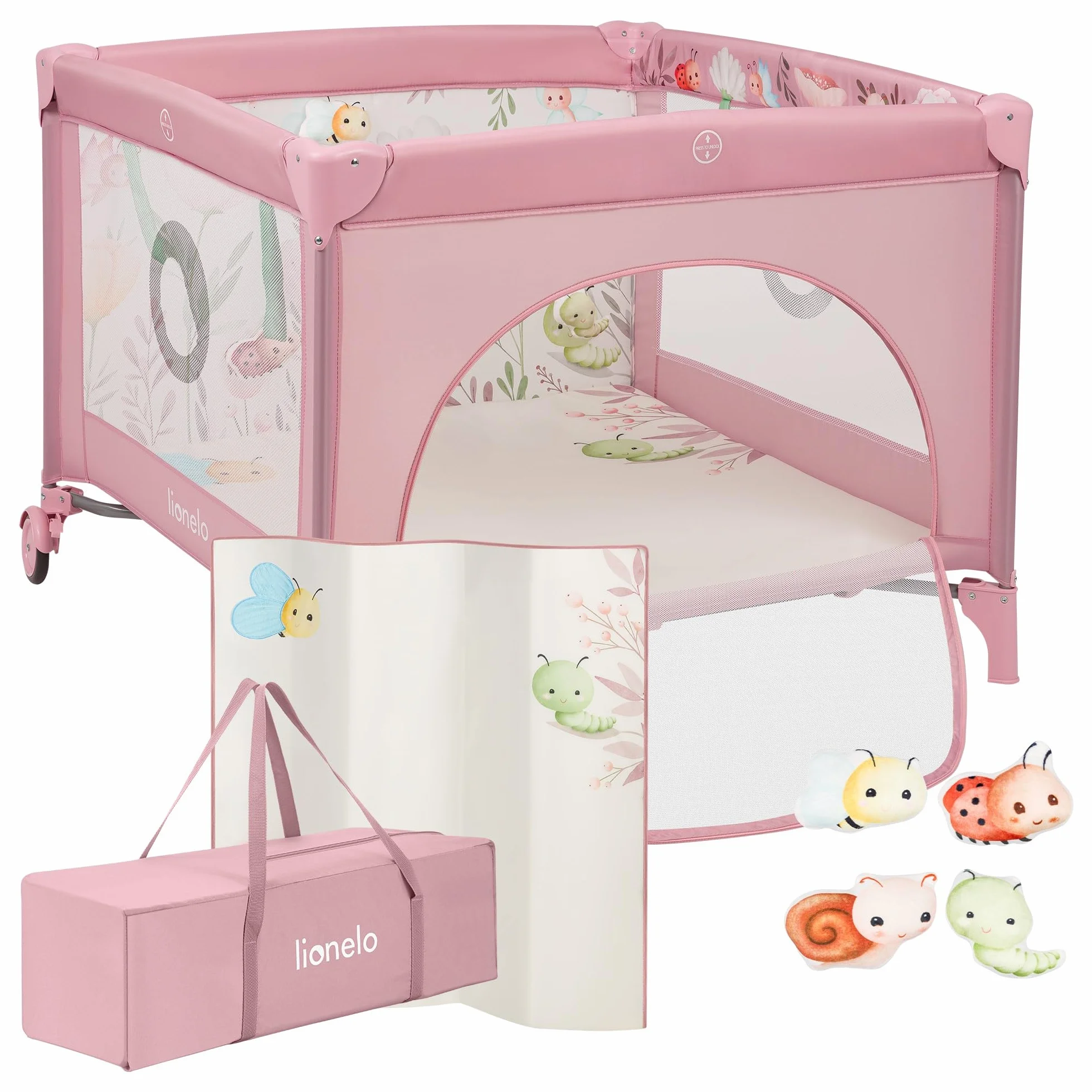 LIONELO MILLE PLUS Parc pour bébés 2-en-1 15 kg 0-36 mois Matelas 3D Pliable