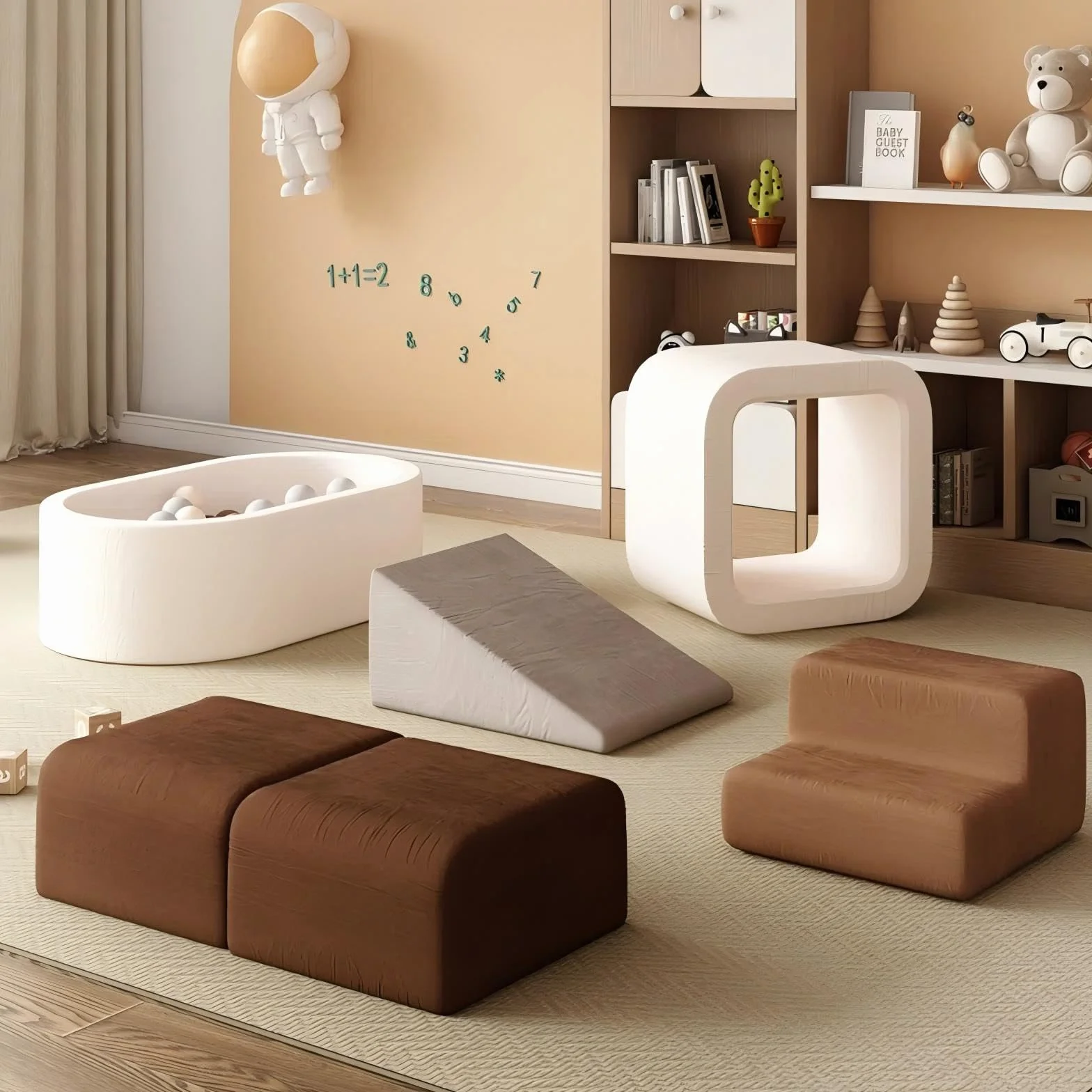BanaSuper Blocs Mousse Éducatifs Modulables | Jeu de Motricité Intérieure pour Enfants Certifiée EN71 | Blocs à Grimper en Mousse avec Piscine à Balles (Pas de Ballon) | Bassin à Balles en Mousse