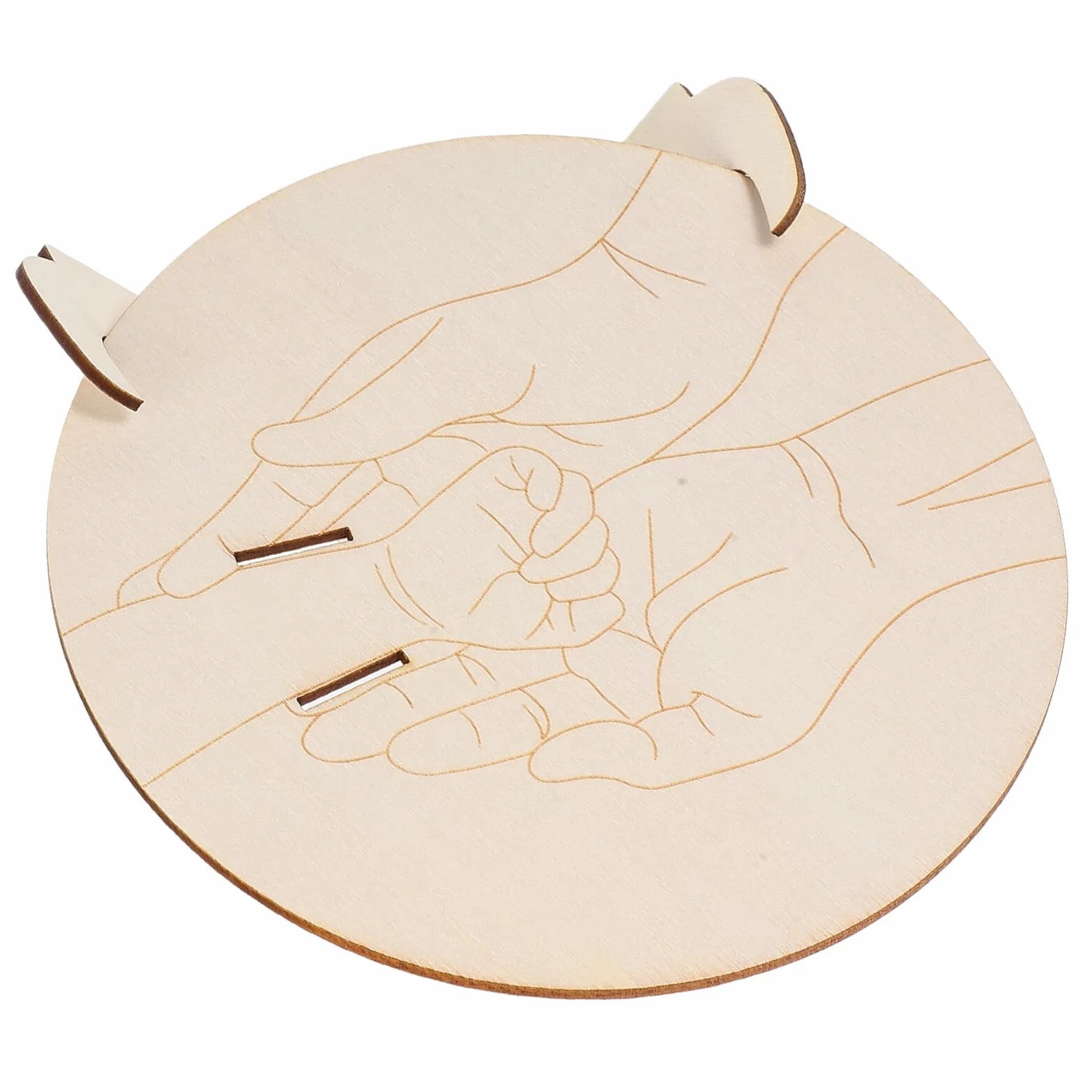 SUPVOX Porte-Bracelet Naissance en Bois avec Plaque Ronde Gravée pour Bébé Fille Cadeau Baptême