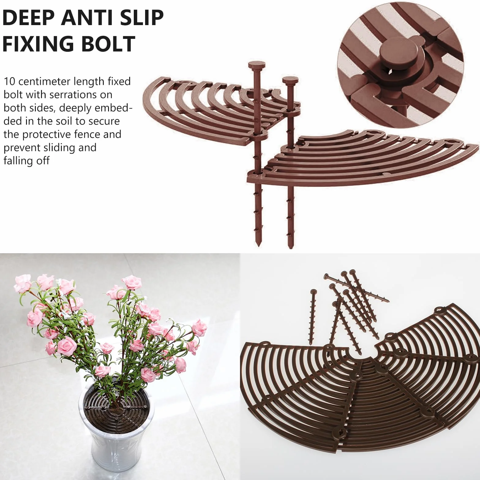 Grille de Protection pour Pot de Fleurs 52 cm et 28 cm avec Boulons, Protection pour Pots de Plante