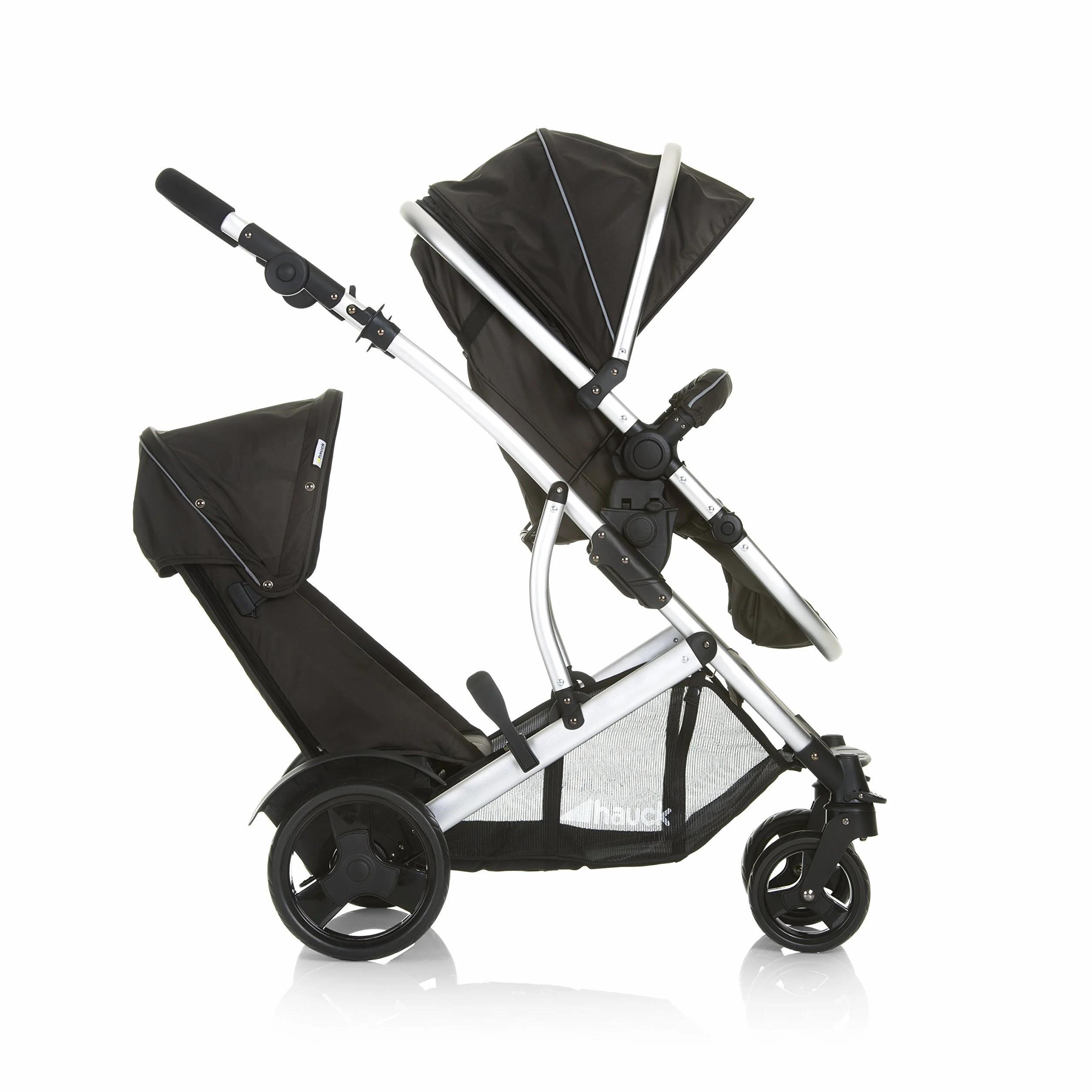hauck Poussette Double Duett 2 Réversible Pliable Maxi 36 kg Inclus Habillage Pluie Forest Noir