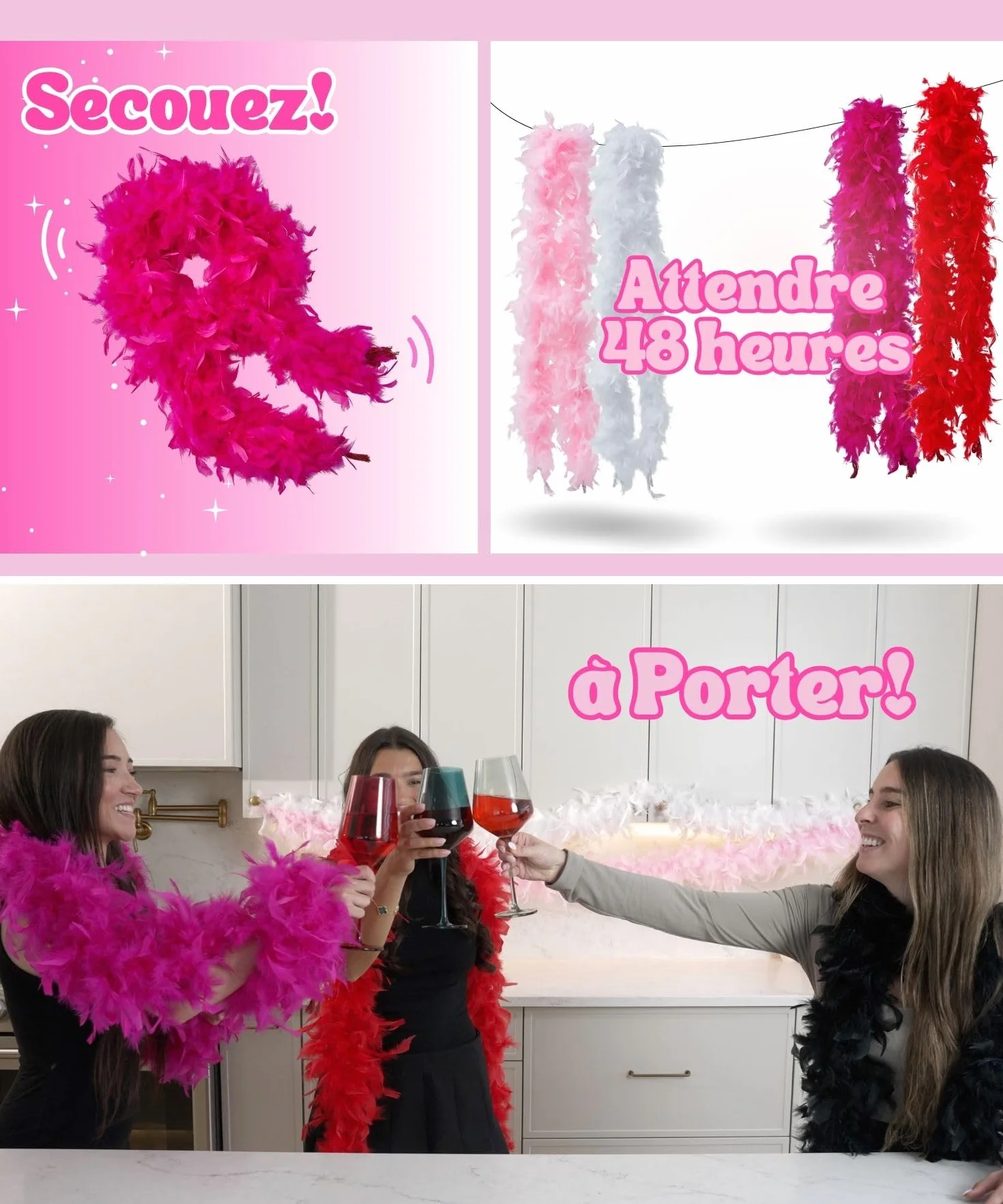 Runesol Boa plume rouge 50g 1,8m plumes de dinde accessoires fête festival
