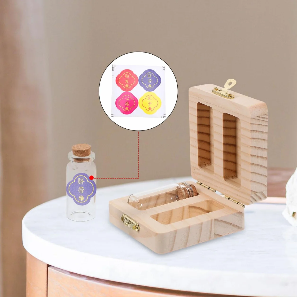 Yardwe Boîte de Conservation des Souvenirs pour Cheveux Fœtaux et Ombilicaux