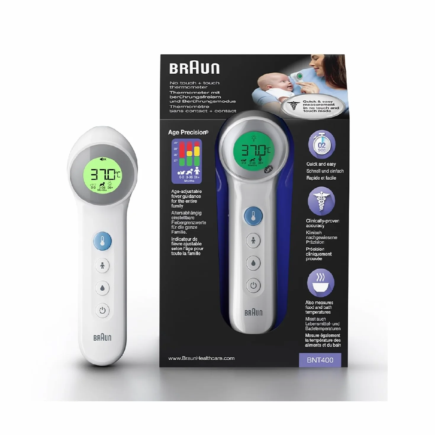 Braun BNT400EE No Touch + Touch Thermomètre