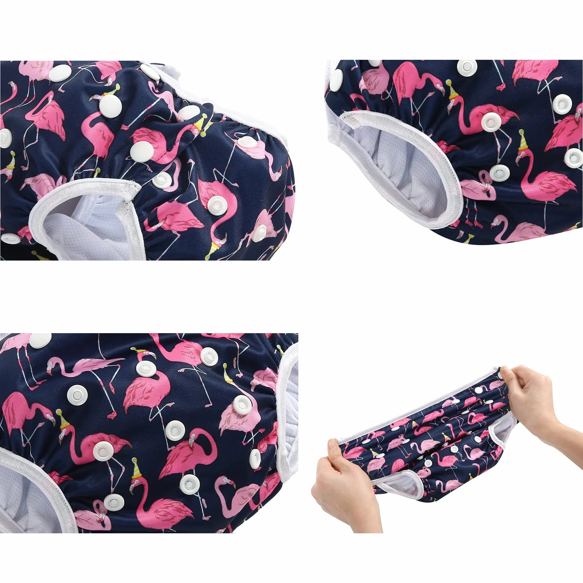 Couches de Bain Réutilisables Bébé Fille Réglable Imperméables Taille Unique 0-3 Ans