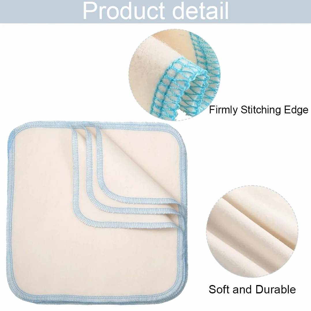 Débarbouillettes réutilisables bébé coton biologique 20x20 cm 15 pièces