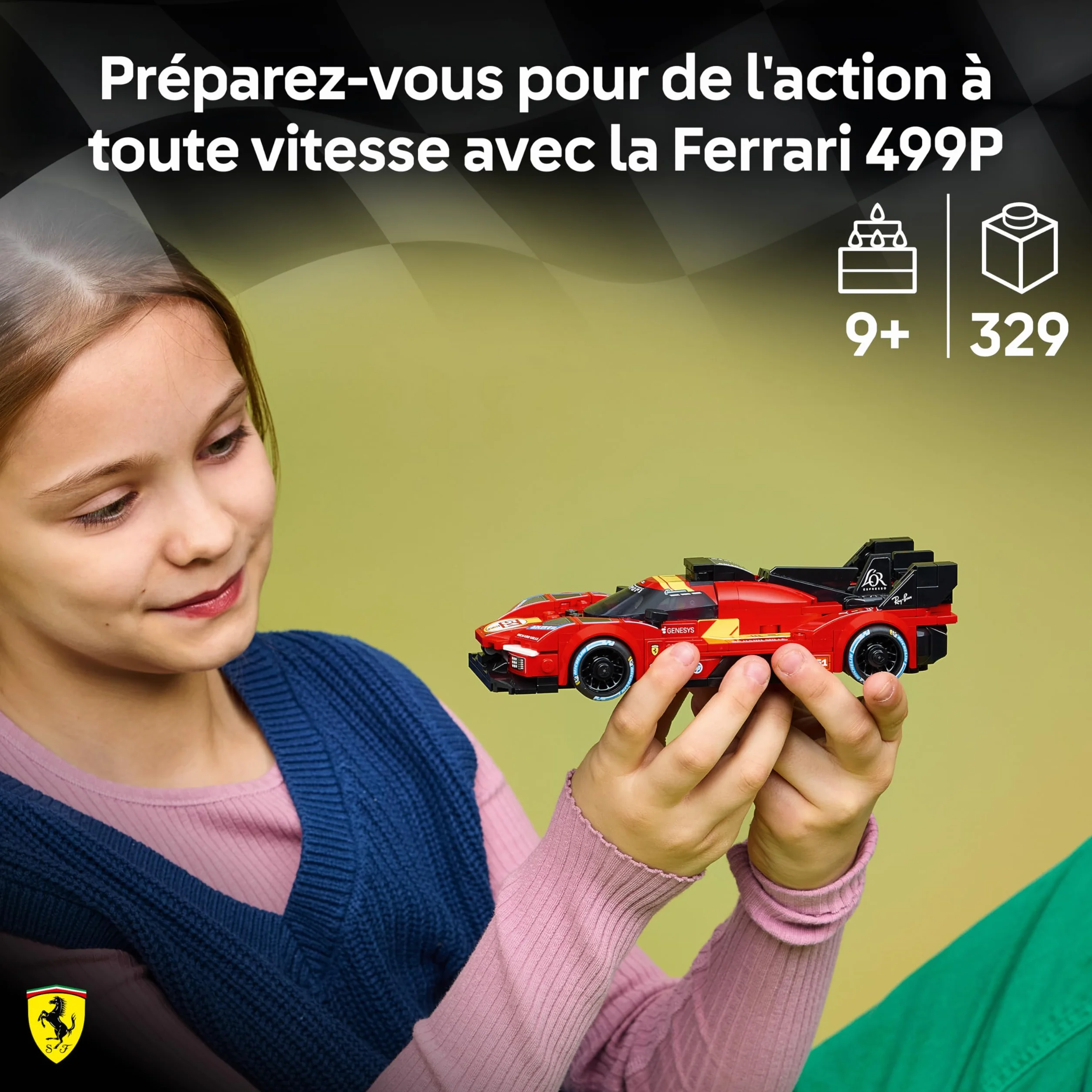 LEGO Speed Champions Ferrari 499P Voiture de Course Maquette STEM Minifigurine Collector Cadeau Sport Automobile 9 Ans 77261