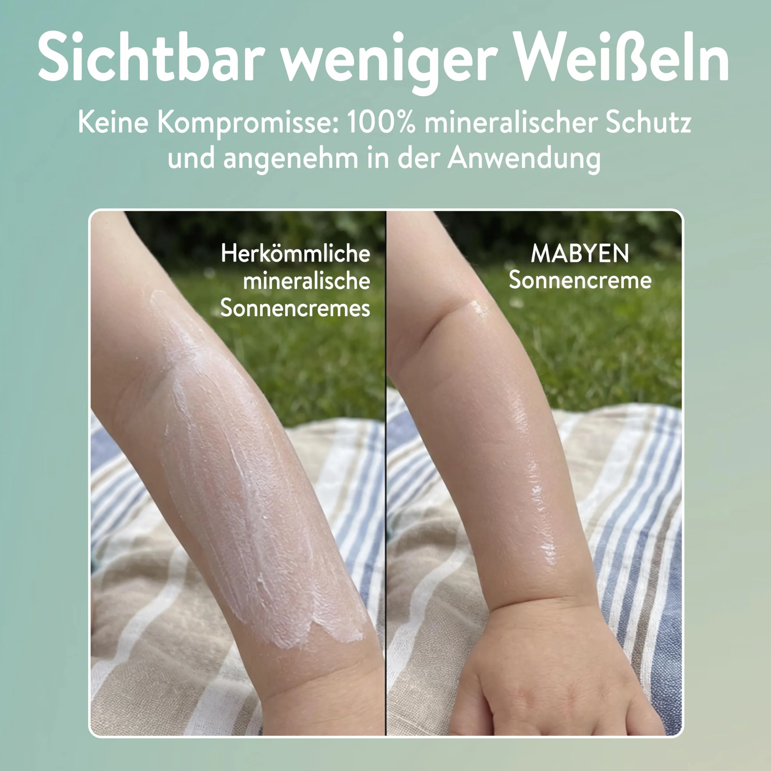 MABYEN Crème Solaire Bébé & Enfants SPF 50 Protection Minérale Résistante à l'Eau