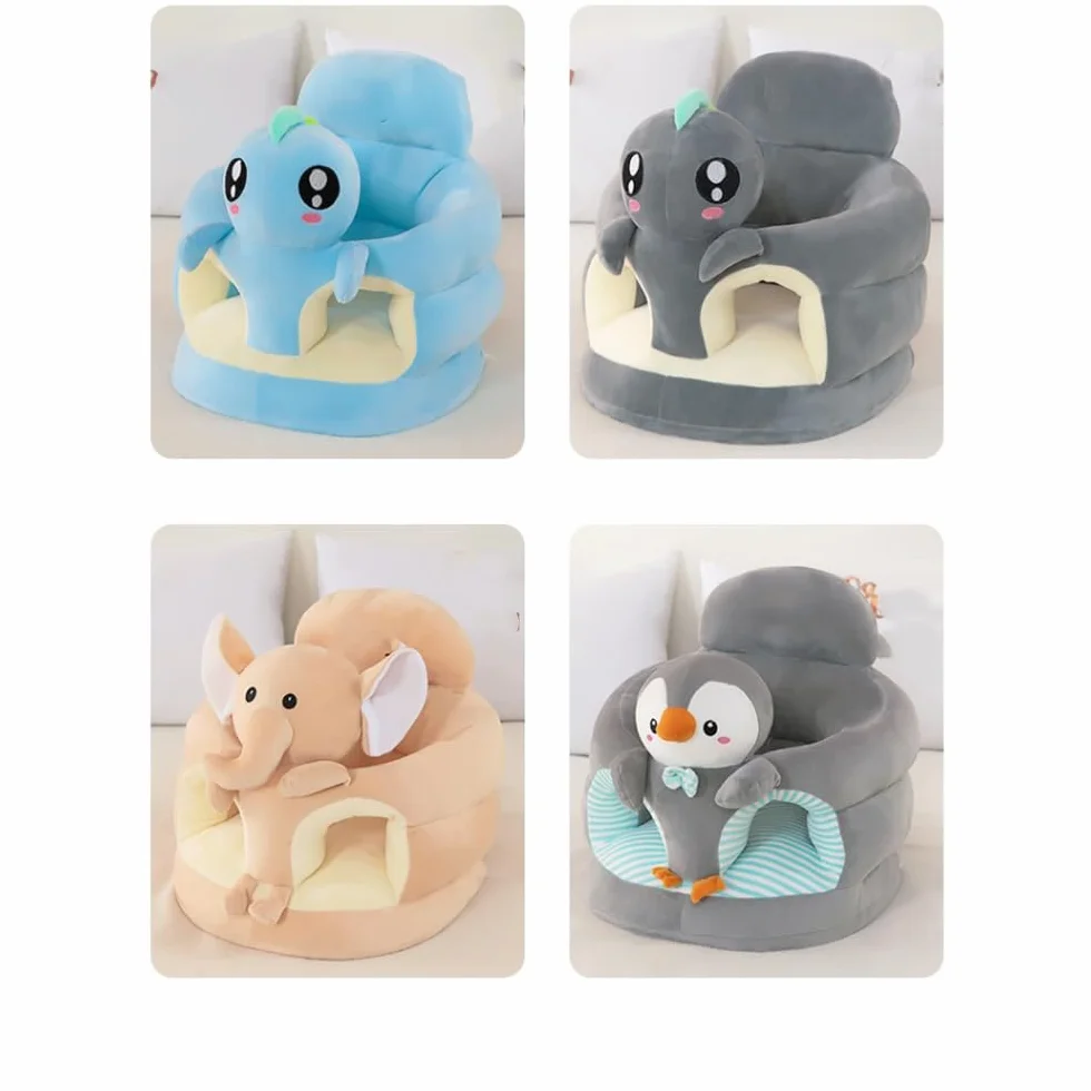 Baby Seat Sit up Chair Cartoon Animals Plush Sofa for Toddler Newborns Durable Thickened
