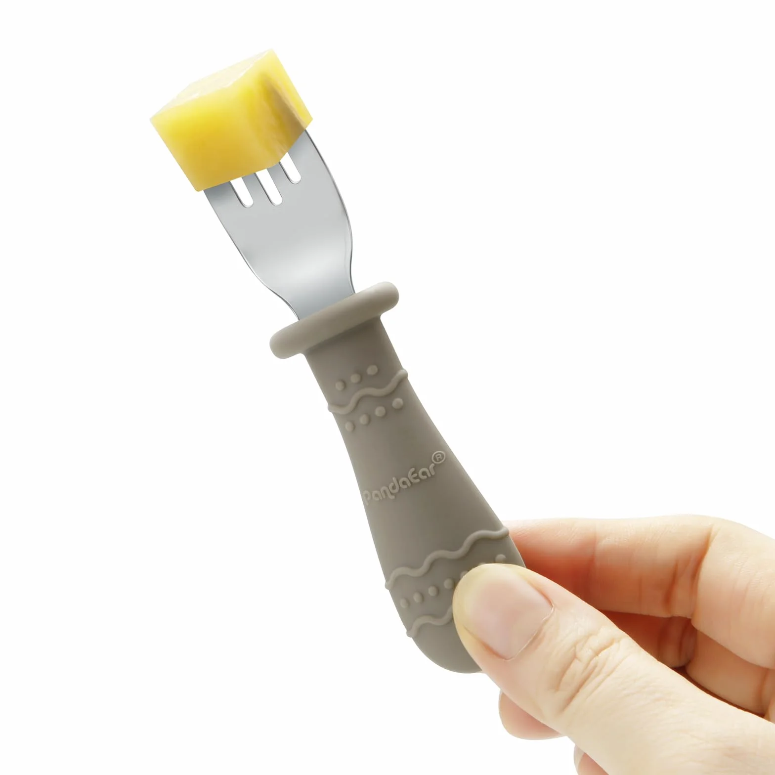 PandaEar Ensemble de Couverts Bébé Acier Inoxydable 18/8 Silicone Alimentaire Lot 6 Cuillères Fourchettes Enfants