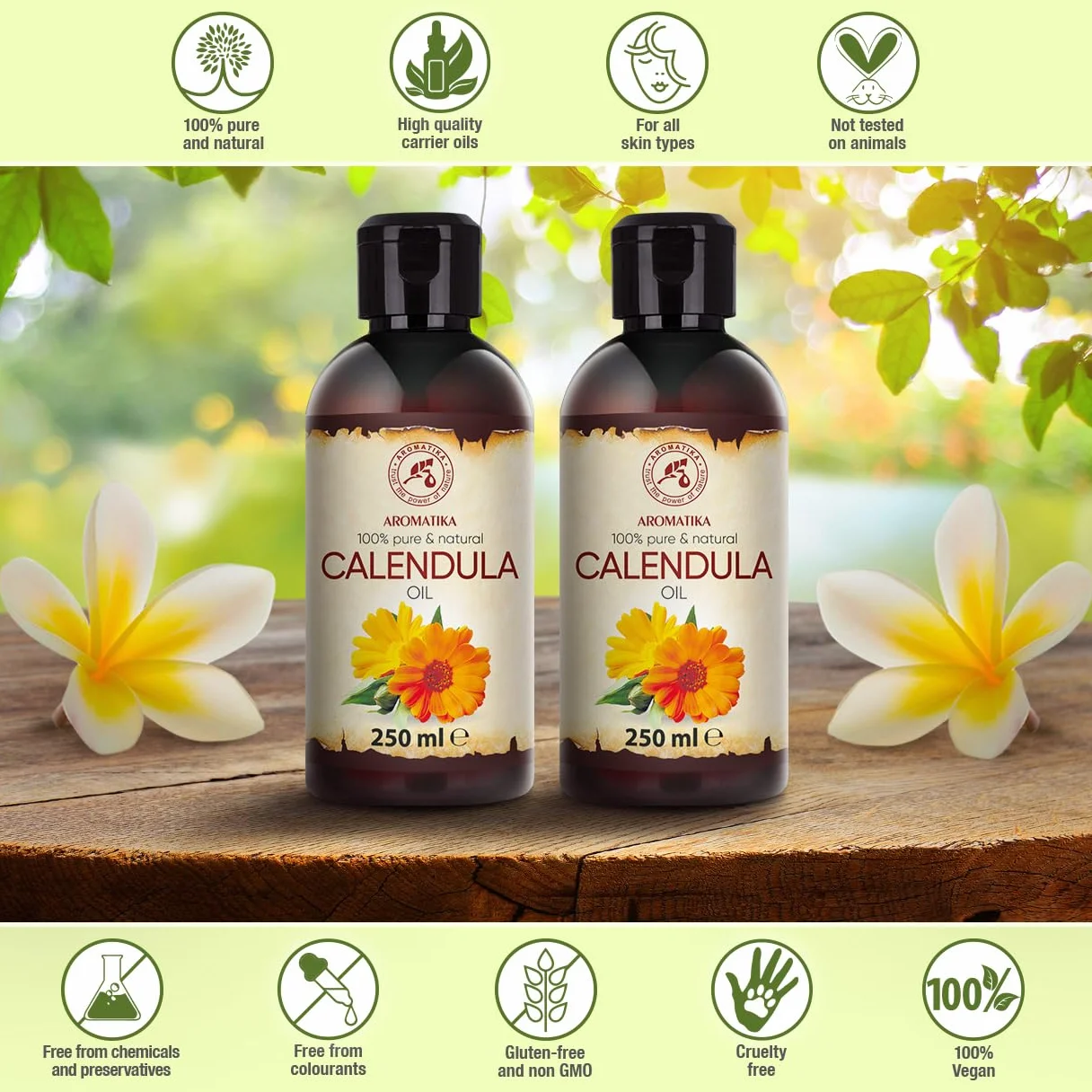 Huile de Calendula 2x250ml - Calendula Officinalis - Huile de Base Corporelle