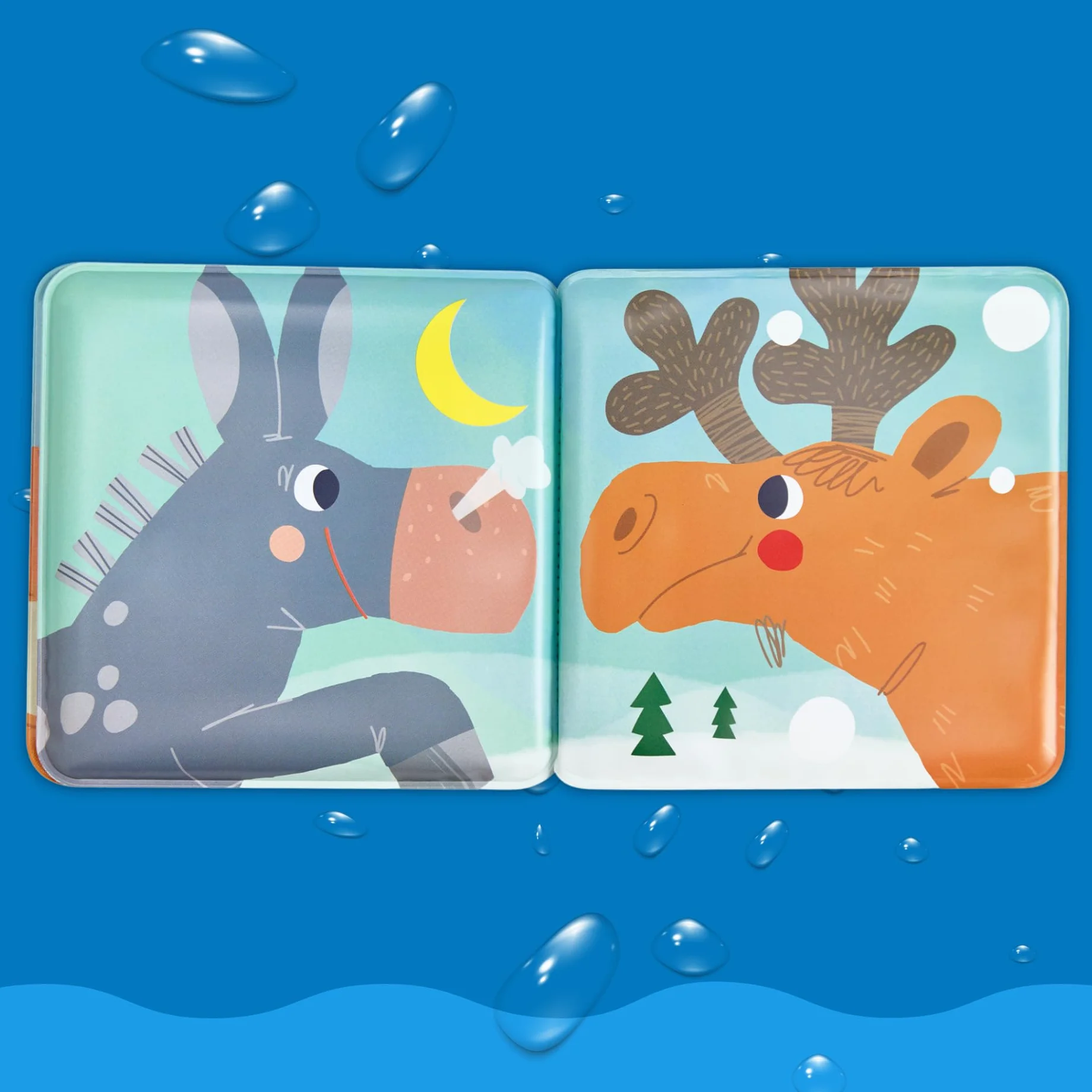 HABA Livre de Bain Les Amis des Animaux - Plaisir Aquatique dès 6 Mois avec Fonction cliquetis colorée