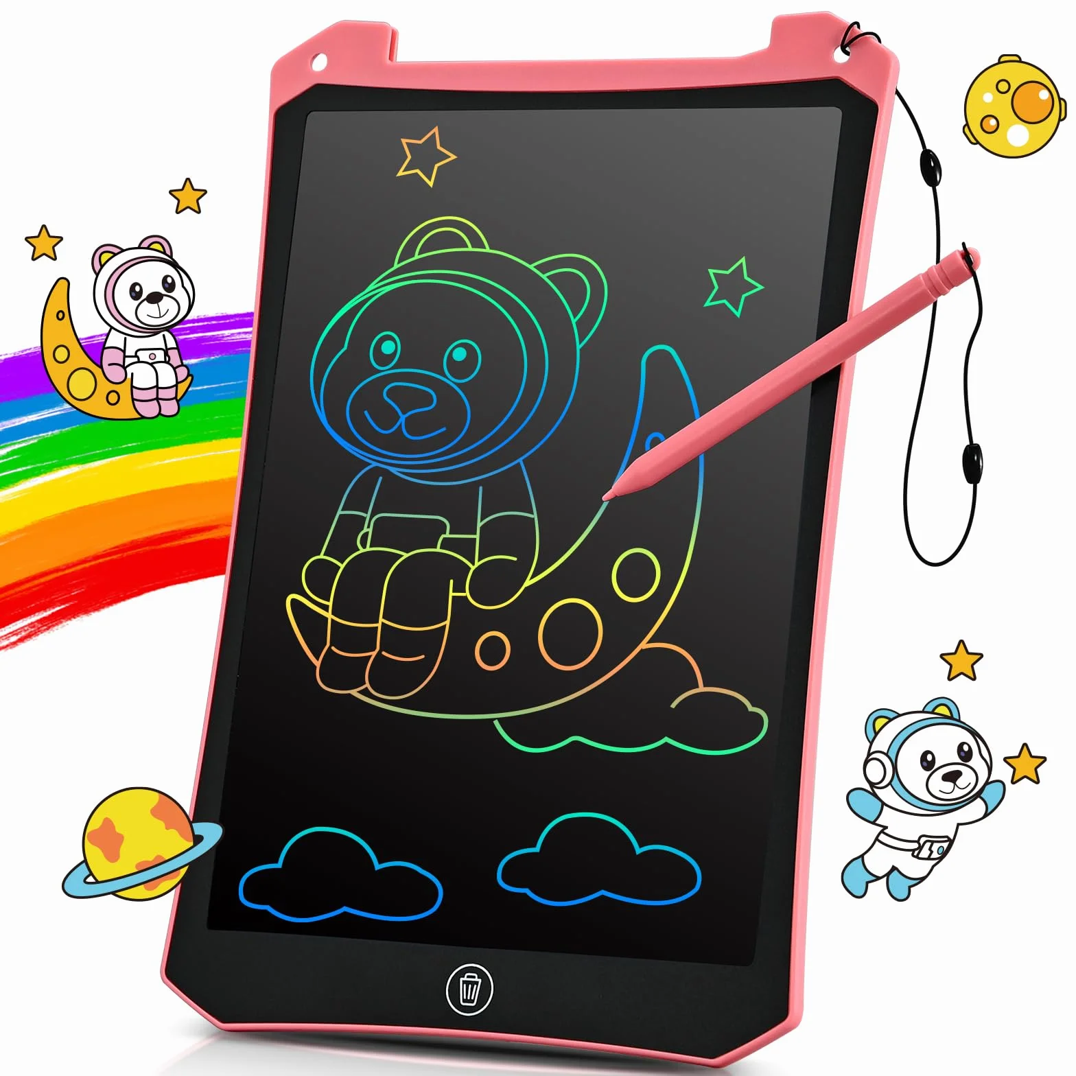 BlueSwan Tablette Dessin Enfant 10 Pouces, Ardoise Magique avec Verrouillage, Cadeau Garçons Filles Rose