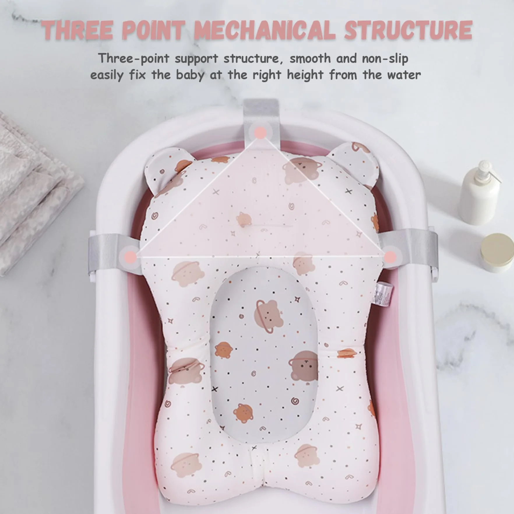 Coussin de baignoire antidérapant pour bébé réglable nouveau-né