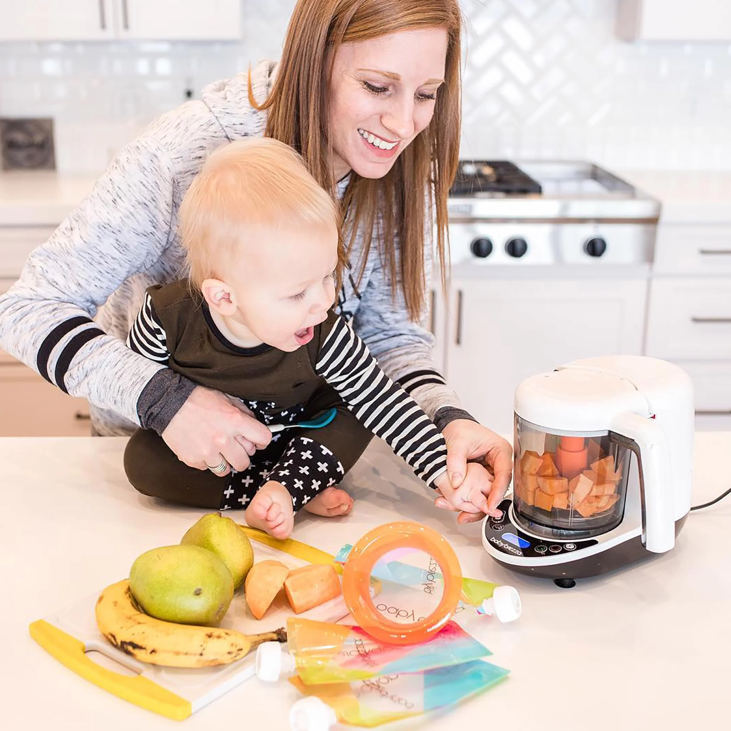 Baby brezza Food Maker Deluxe Robot cuisine multifonction bébé chauffe vapeur mixe aliments