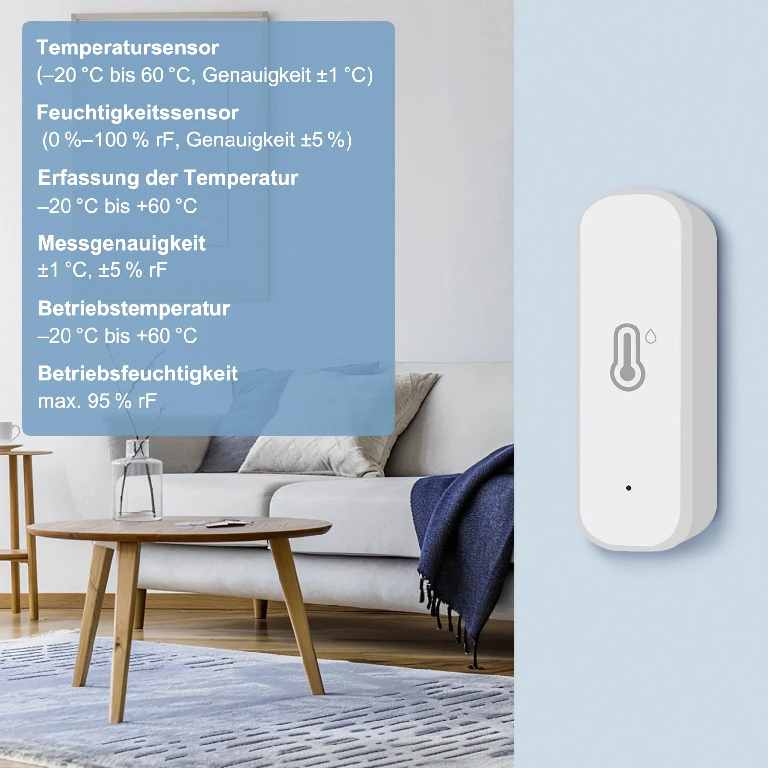 Capteurs Hygromètre Thermomètre Zigbee, Détecteur Intelligent Température Humidité Intérieur Sans Fil avec Alarme Application