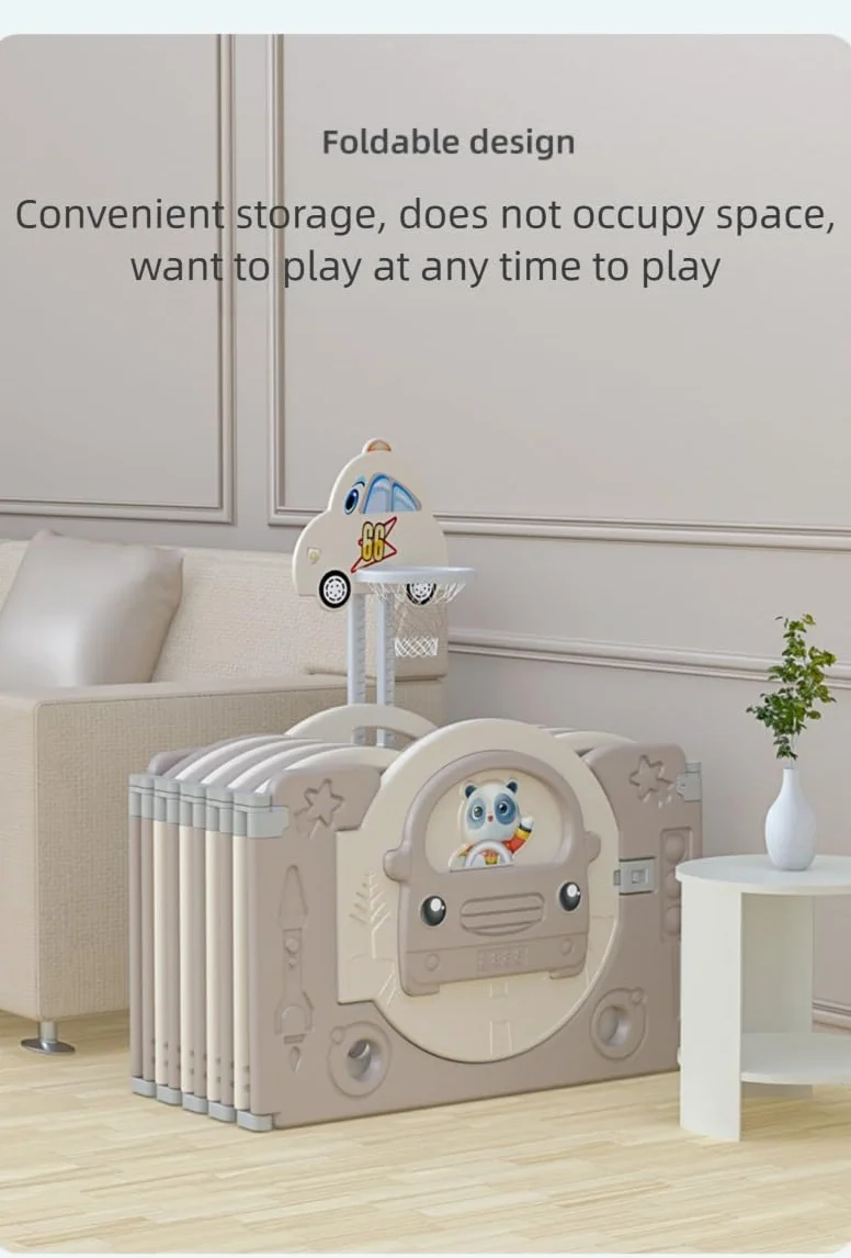 Grand Parc Bebe Modulable avec Tapis, Parc Pliable pour Nourrissons Intérieur Extérieur, Centre d'activités pour Enfants Aire de Jeux avec Éponge Anti-collision (Y 14+2)