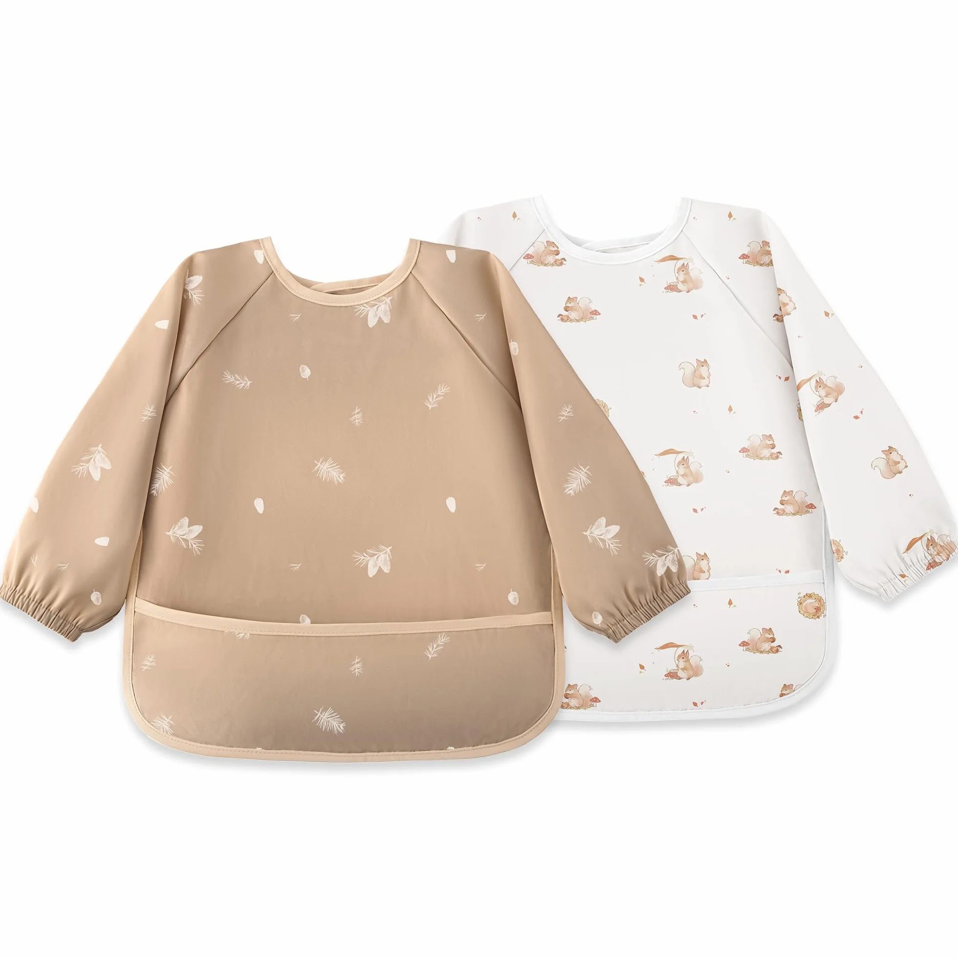bearmoss Bavette de Sevrage Avec Manches Longues Bébé Imperméable Lavable en Machine