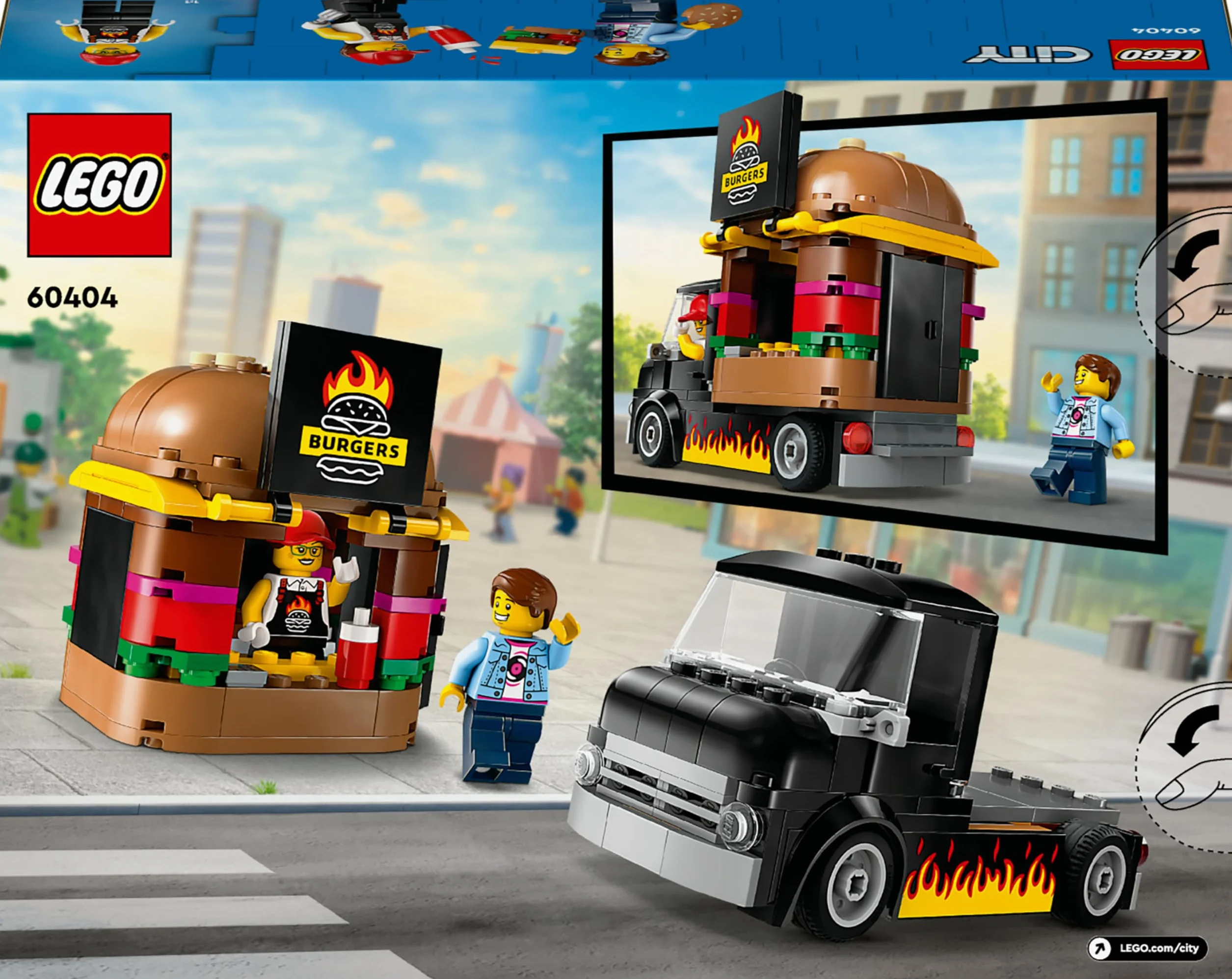 LEGO City Food-Truck de Burgers 60404 Jouet Camionnette Cuisine Minifigurines 5 Ans