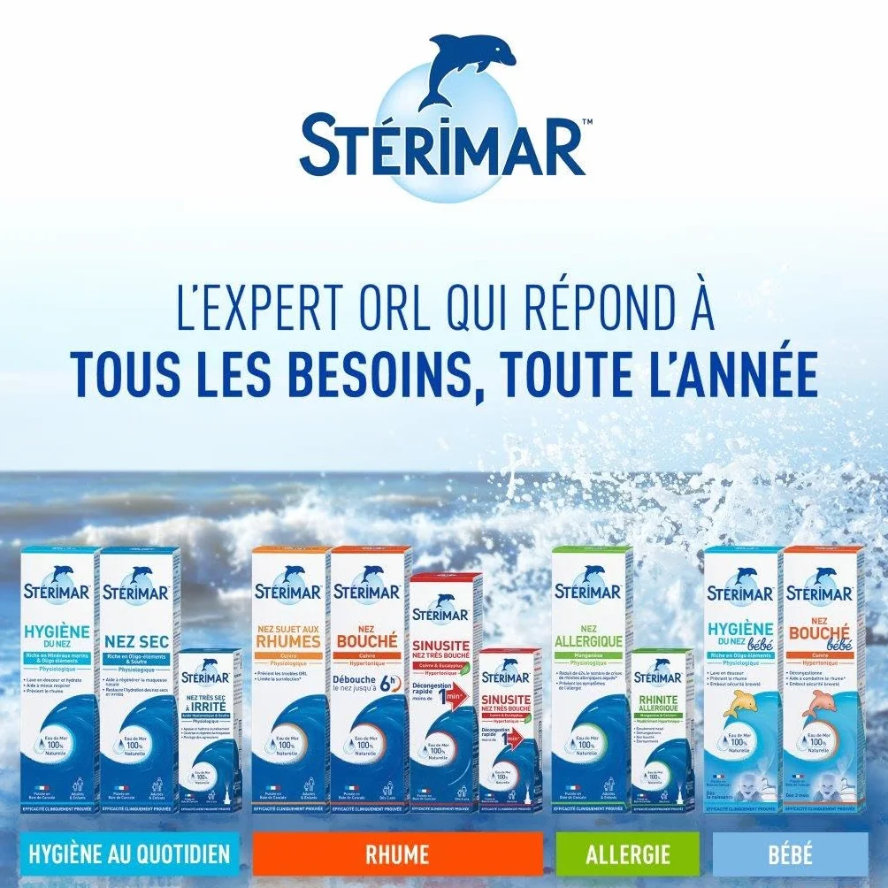 Stérimar Spray Nasal Sinusite Eau de Mer Cuivre Eucalyptus 50ml
