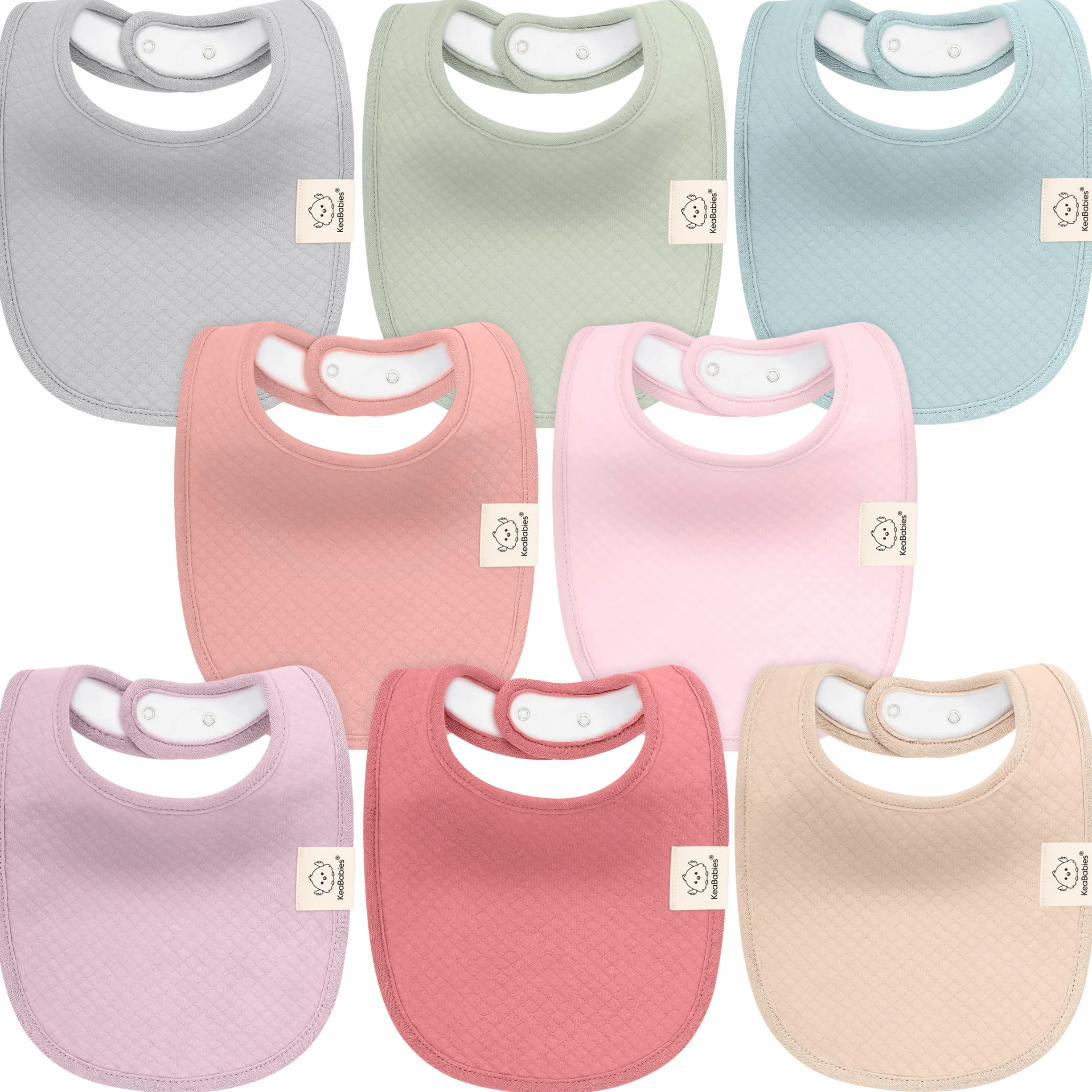 KeaBabies 8-Pack Bavoirs Bébé en Coton Anti-bave Fille et Garçon