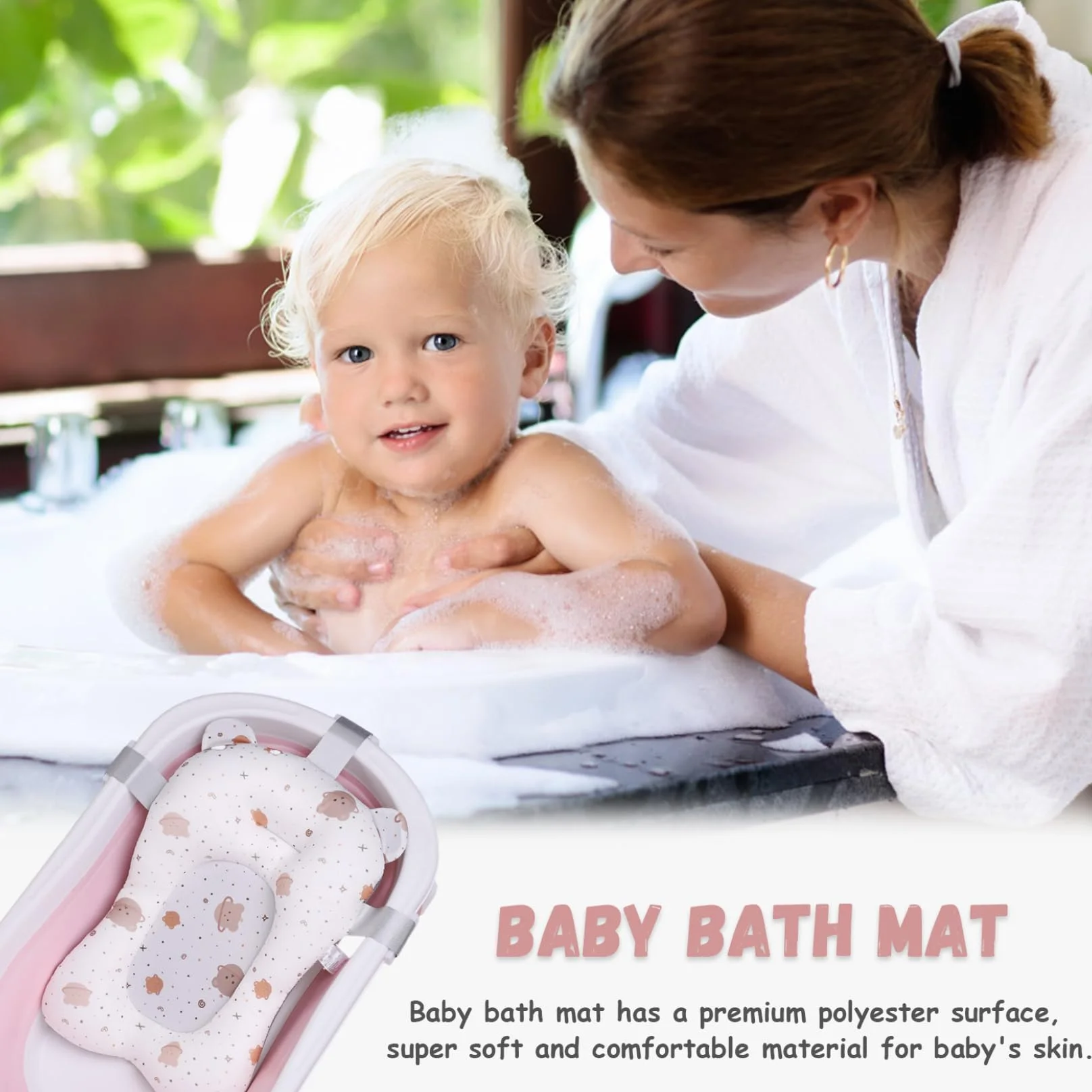 Coussin de baignoire antidérapant pour bébé réglable nouveau-né